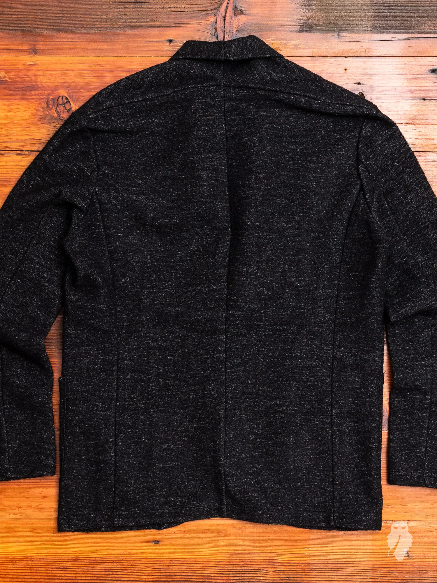 Slub Weave Stole Collar Blazer in Black - Image 8