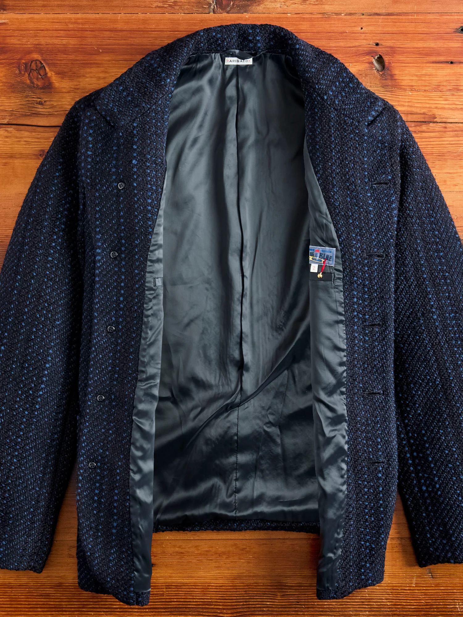 Slub Yarn Tweed 5B Jacket in Dark Navy - Image 5