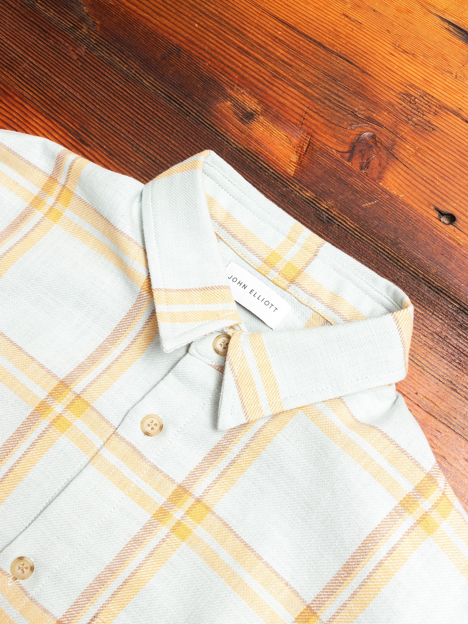 Sly Straight Hem Flannel in Blue Yellow - Image 3