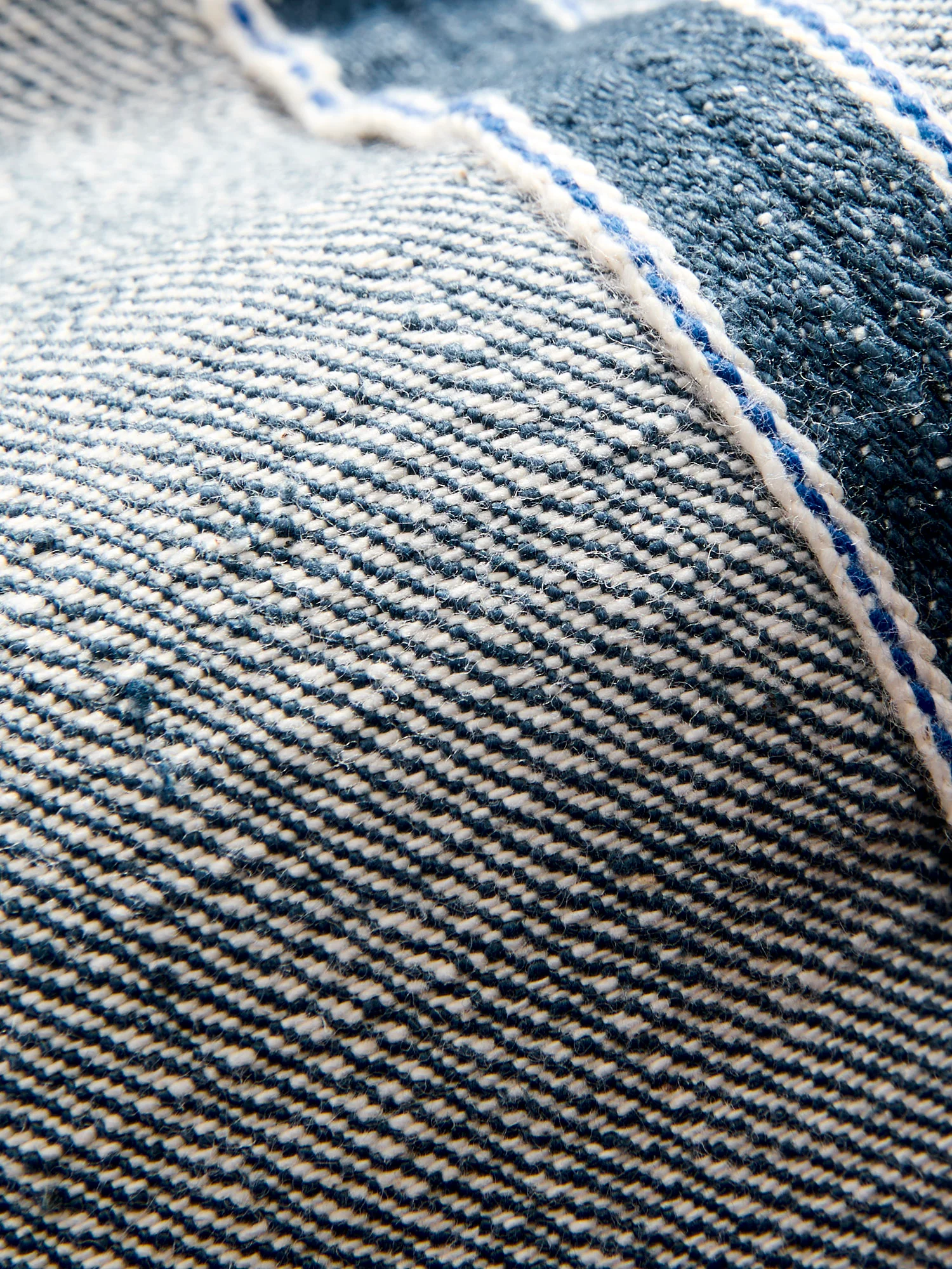 SMBL-019 "Smokey Blue" 14oz Rinsed Selvedge Denim - Relaxed Tapered Fit - Image 13