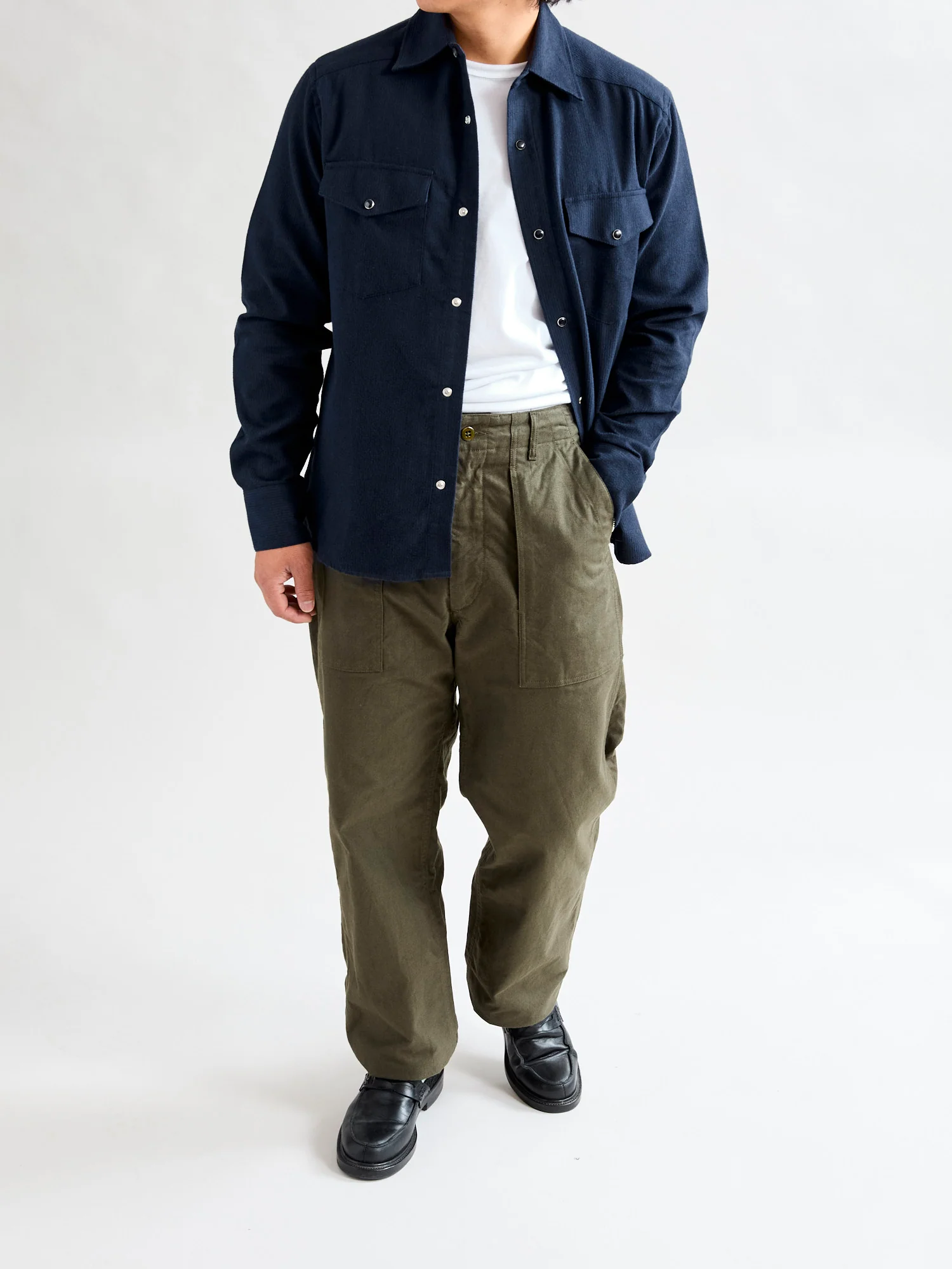 Snap Western Shirt in Midnight Shadow Stripe - Image 8