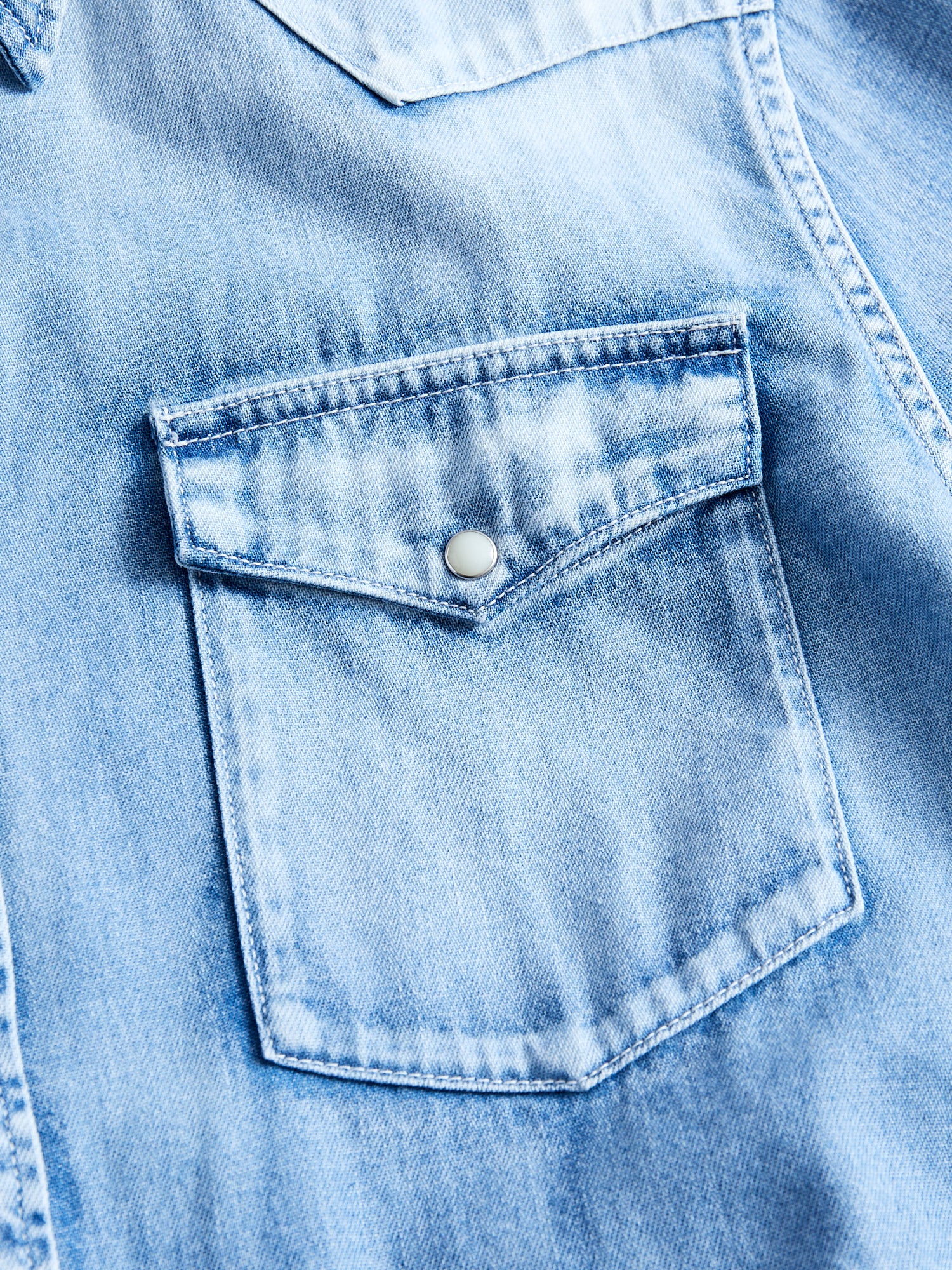 FW24 Social Sculpture Shirt Damaged in Light Indigo - Image 4