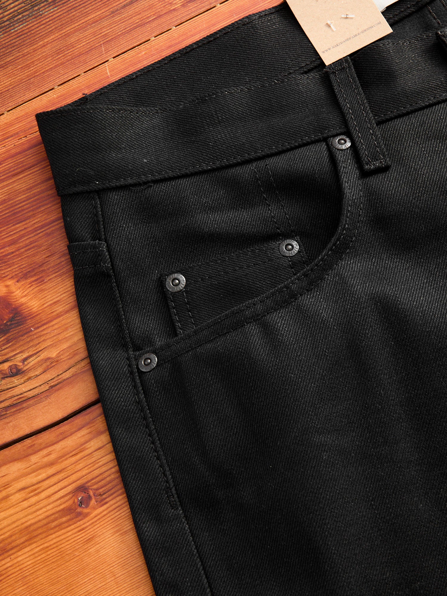 "Solid Black" 13oz Selvedge Denim - Strong Guy Fit - Image 8