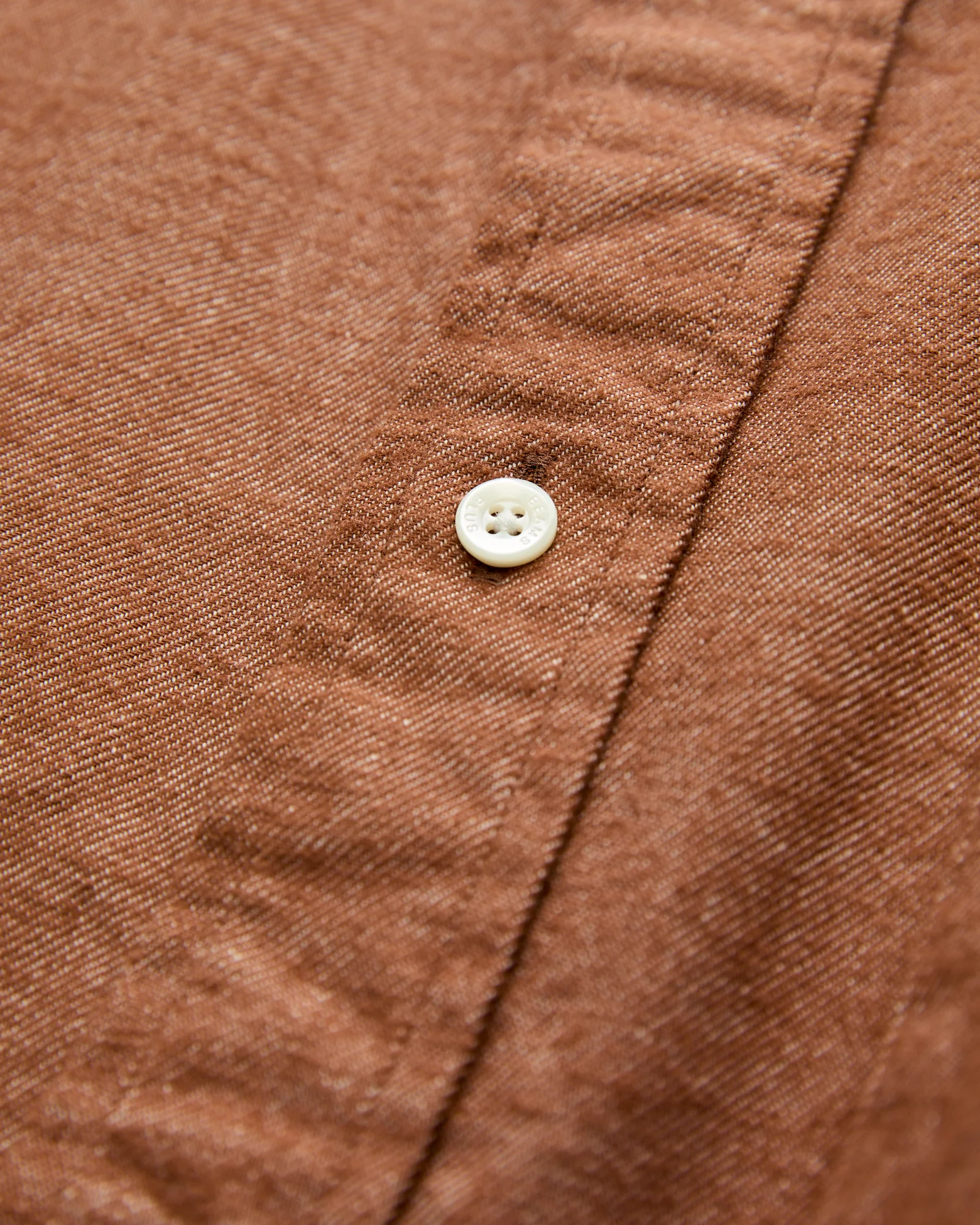 Solid Flannel Button-Down Shirt in Brown - Image 4