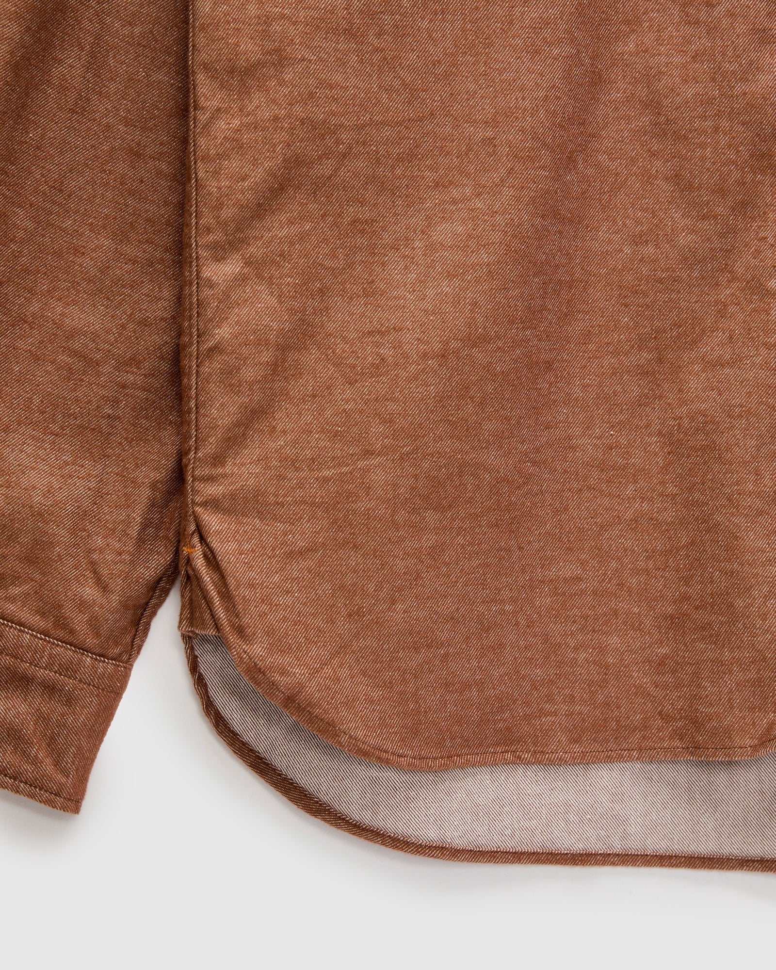 Solid Flannel Button-Down Shirt in Brown - Image 6