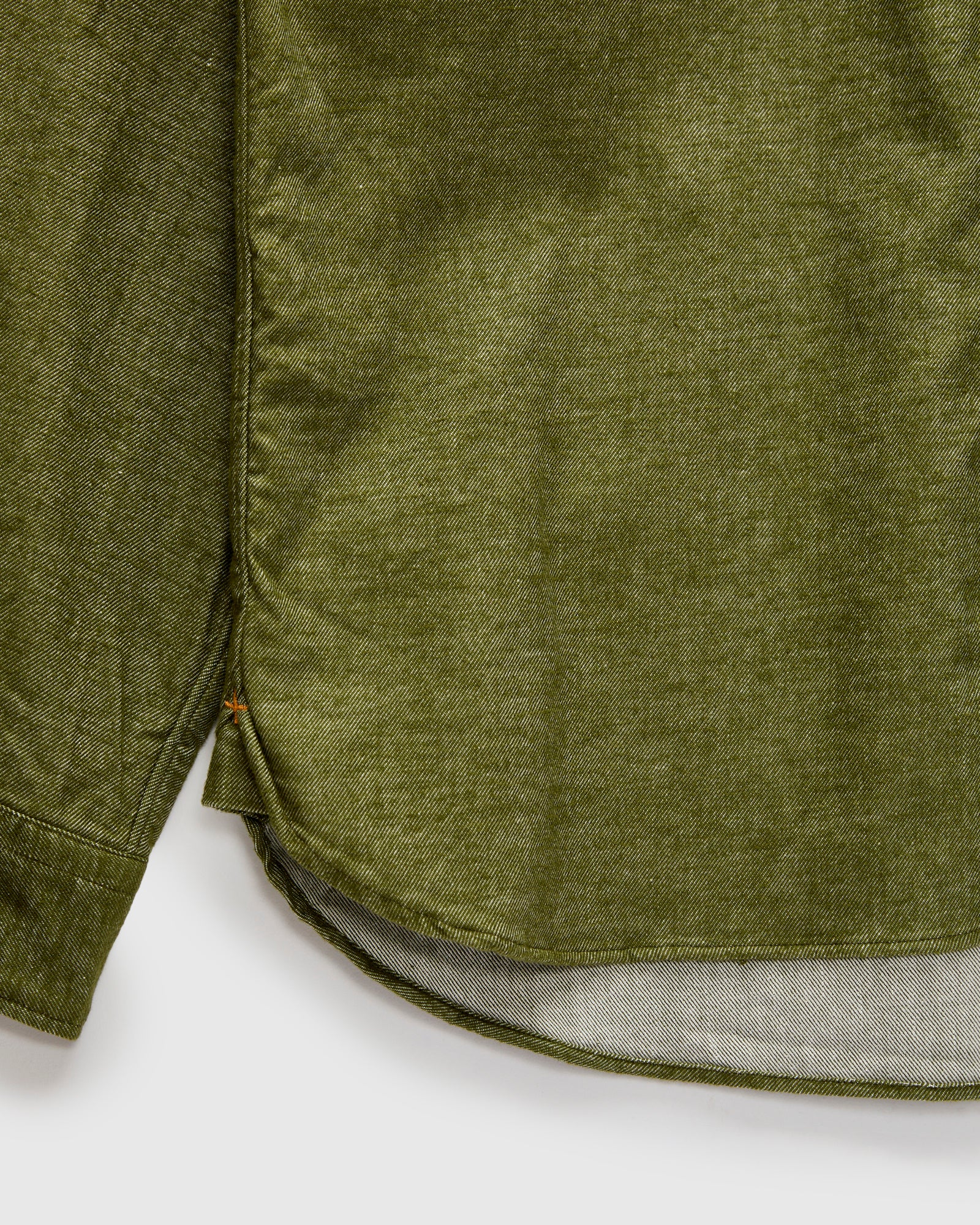 Solid Flannel Button-Down Shirt in Olive - Image 6