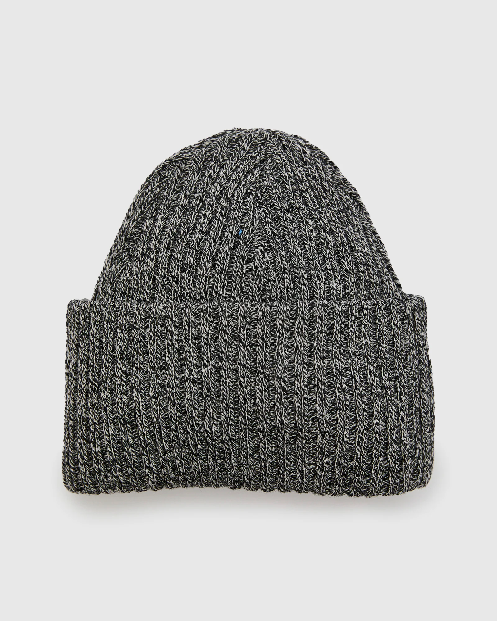 Solid Wool Knit Cap in Ivory/Black - Image 3