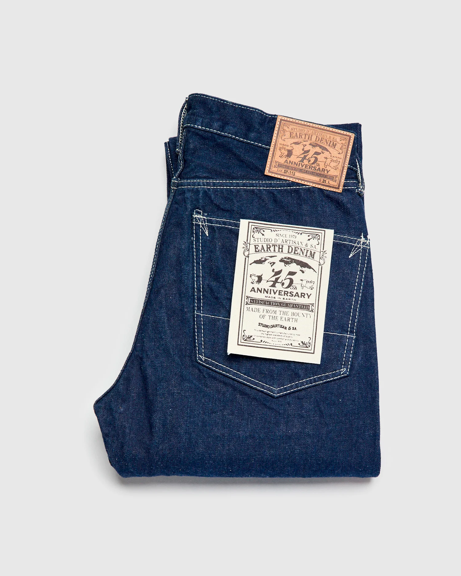 SP-115S "Earth Denim" 45th Anniversary 15oz Fox Fiber Selvedge Denim - Regular Tapered Fit