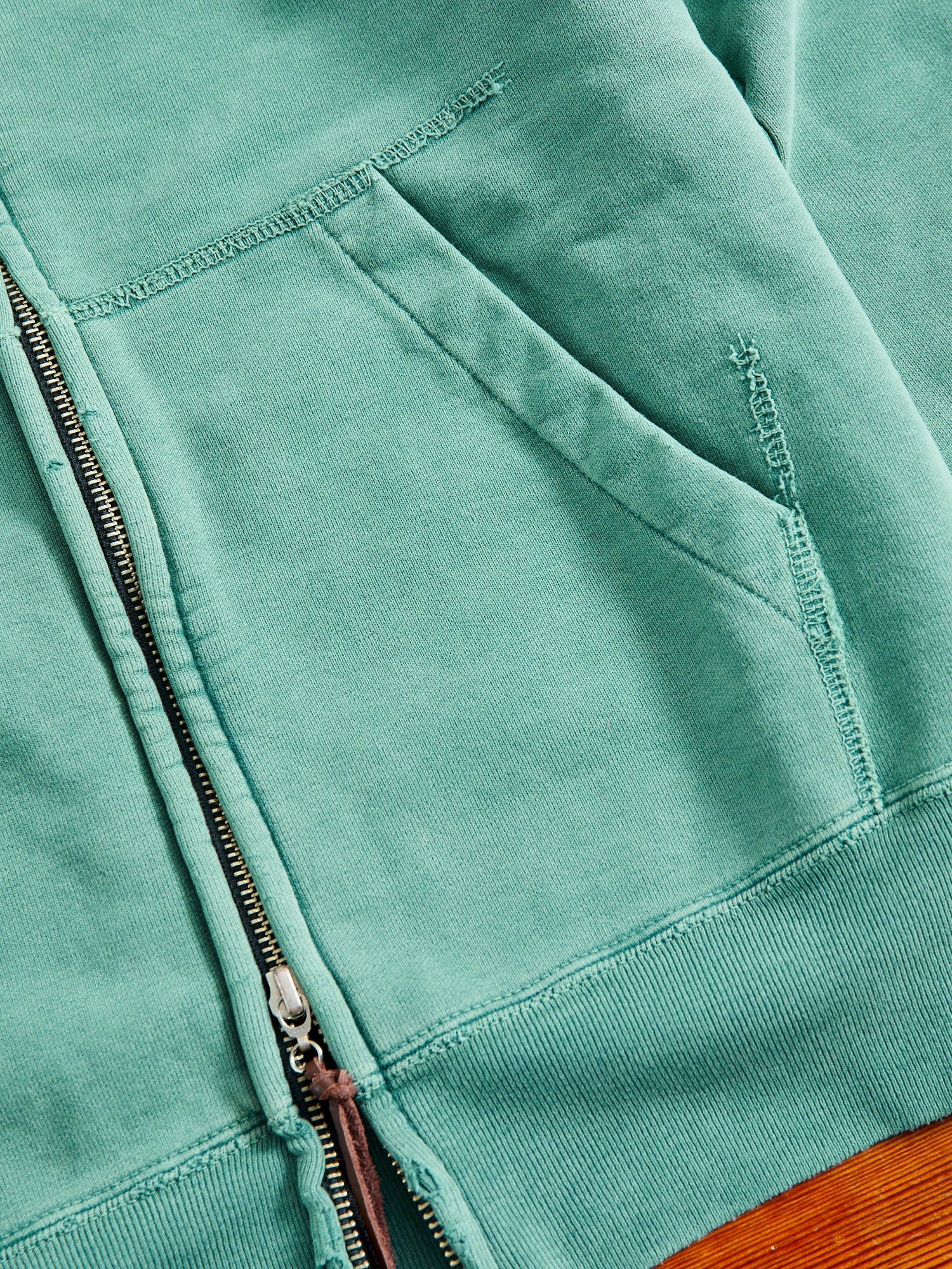 Special Finish Zip Hoodie in Green - Image 5