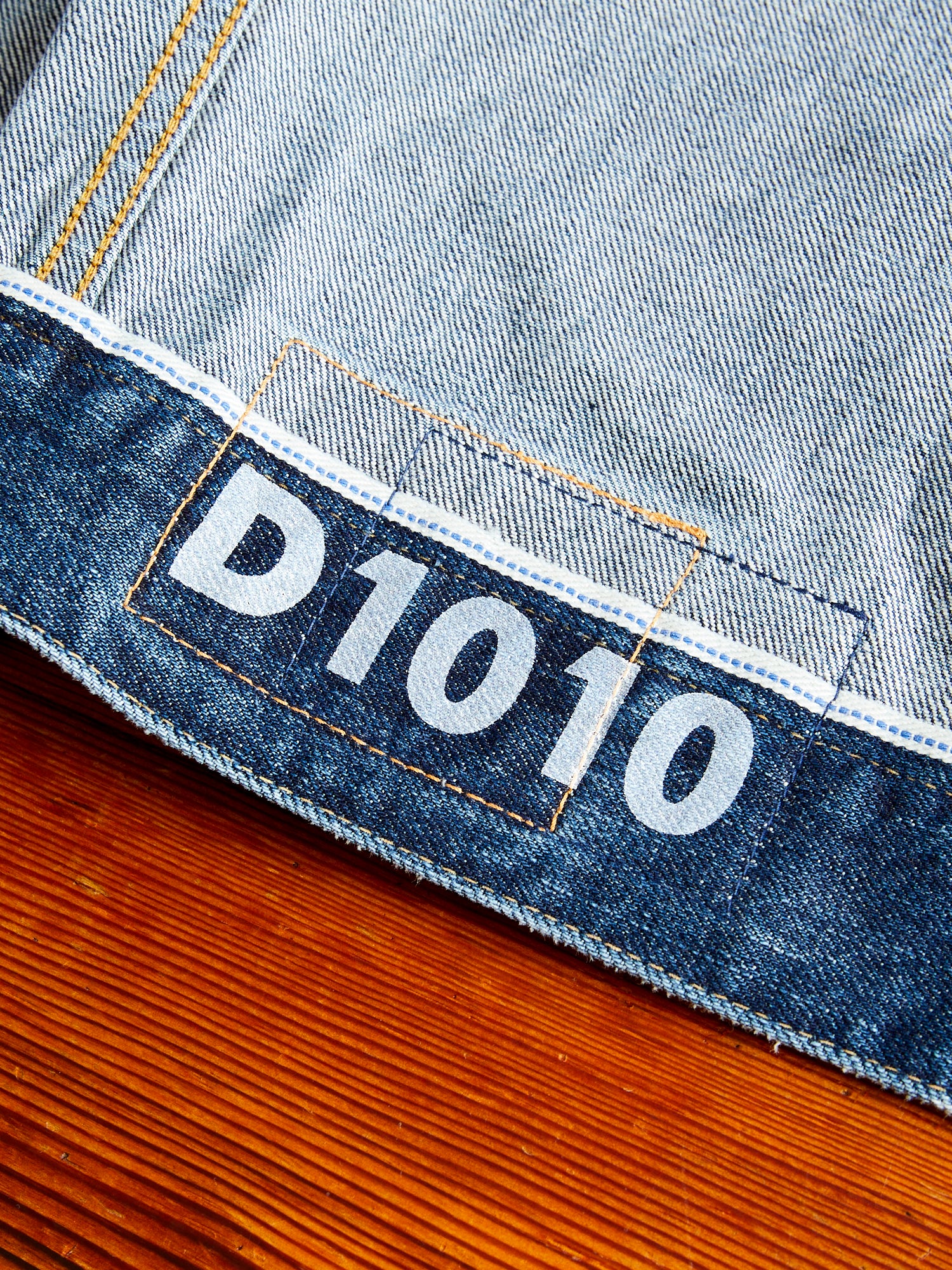 SS 101 Damaged Denim JKT in 1010 Washed Indigo - Image 9