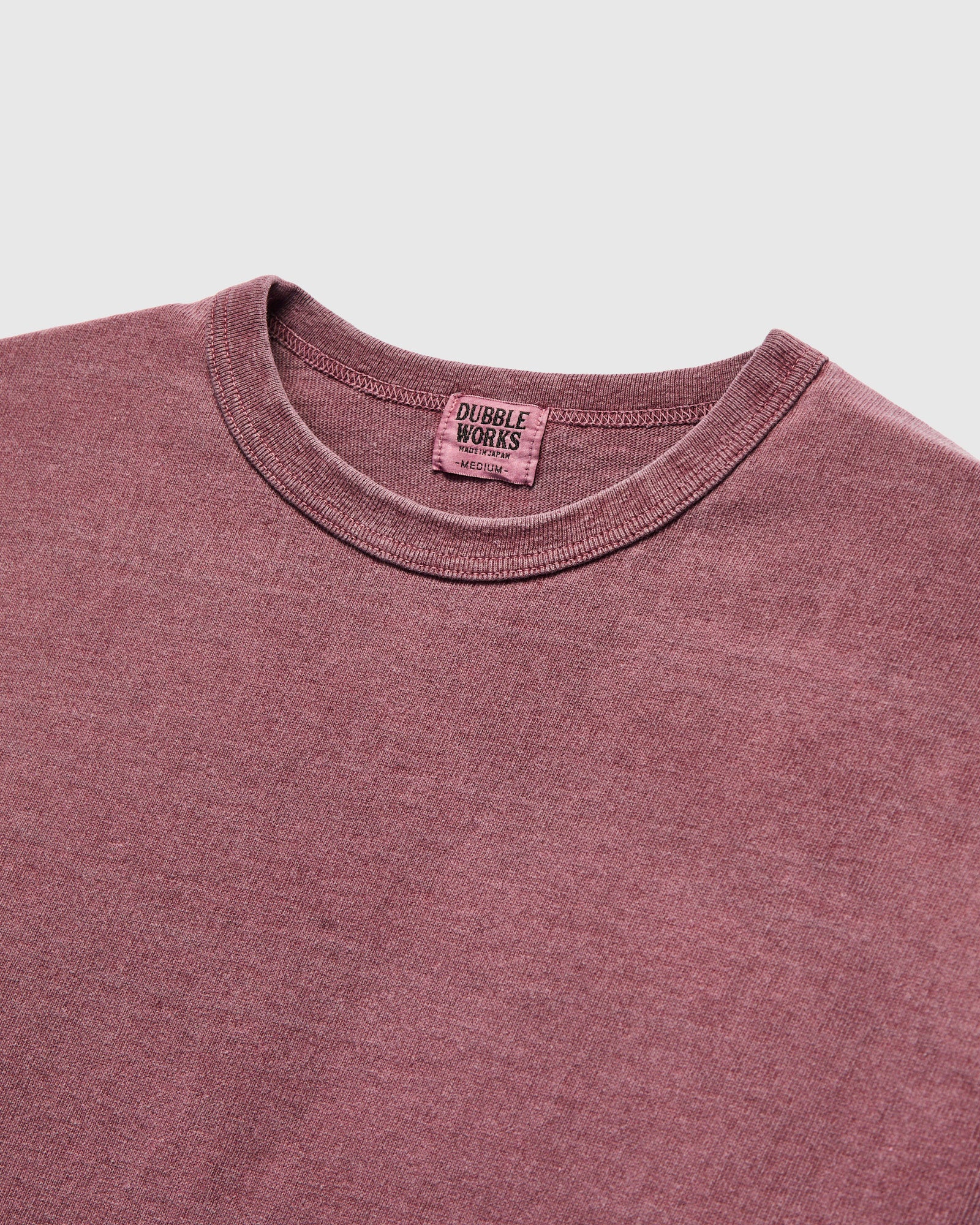 Stand Wheeler Long Sleeve Pigment-Dyed Tee in Bordeaux - Image 3