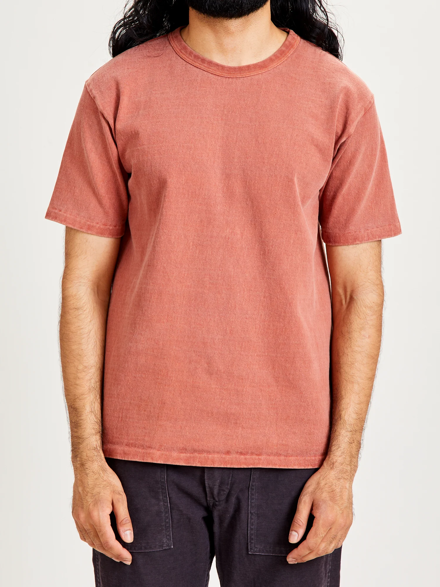 Stand Wheeler Pigment-Dyed T-Shirt in Brick Red - Image 2