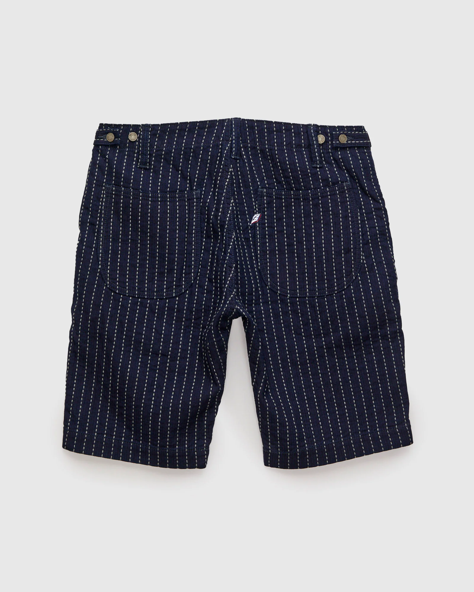 Stitch Stripe Comfortable Shorts in Indigo Thick Stripe - Image 2