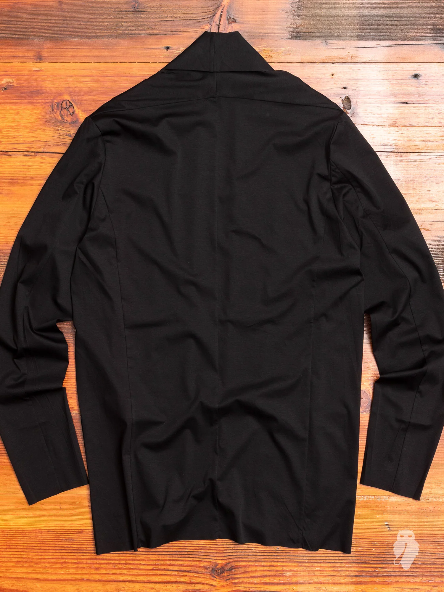 Stole Collar Cardigan in Black - Image 6