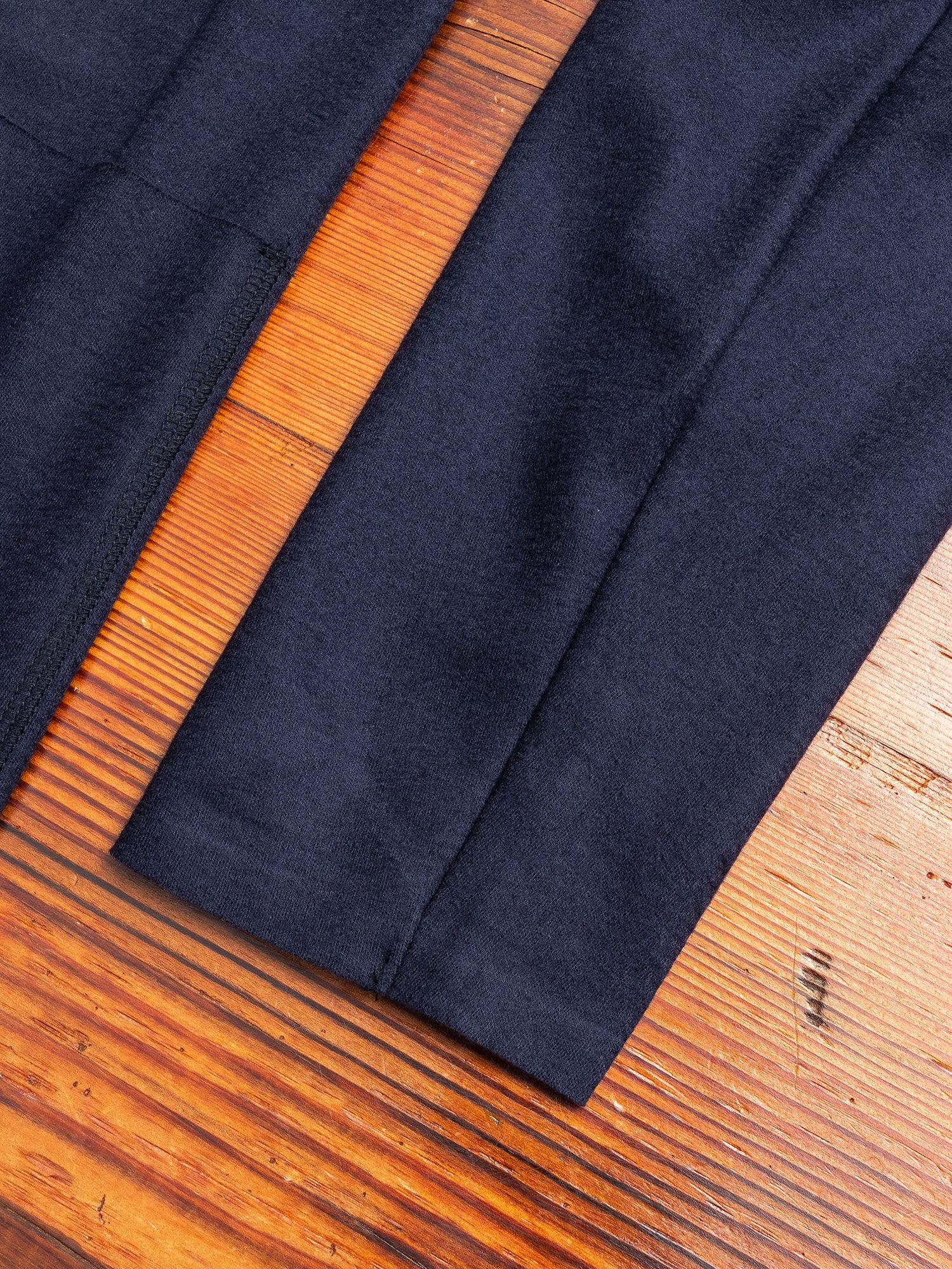 Stole Collar Cardigan in Navy Wool - Image 3