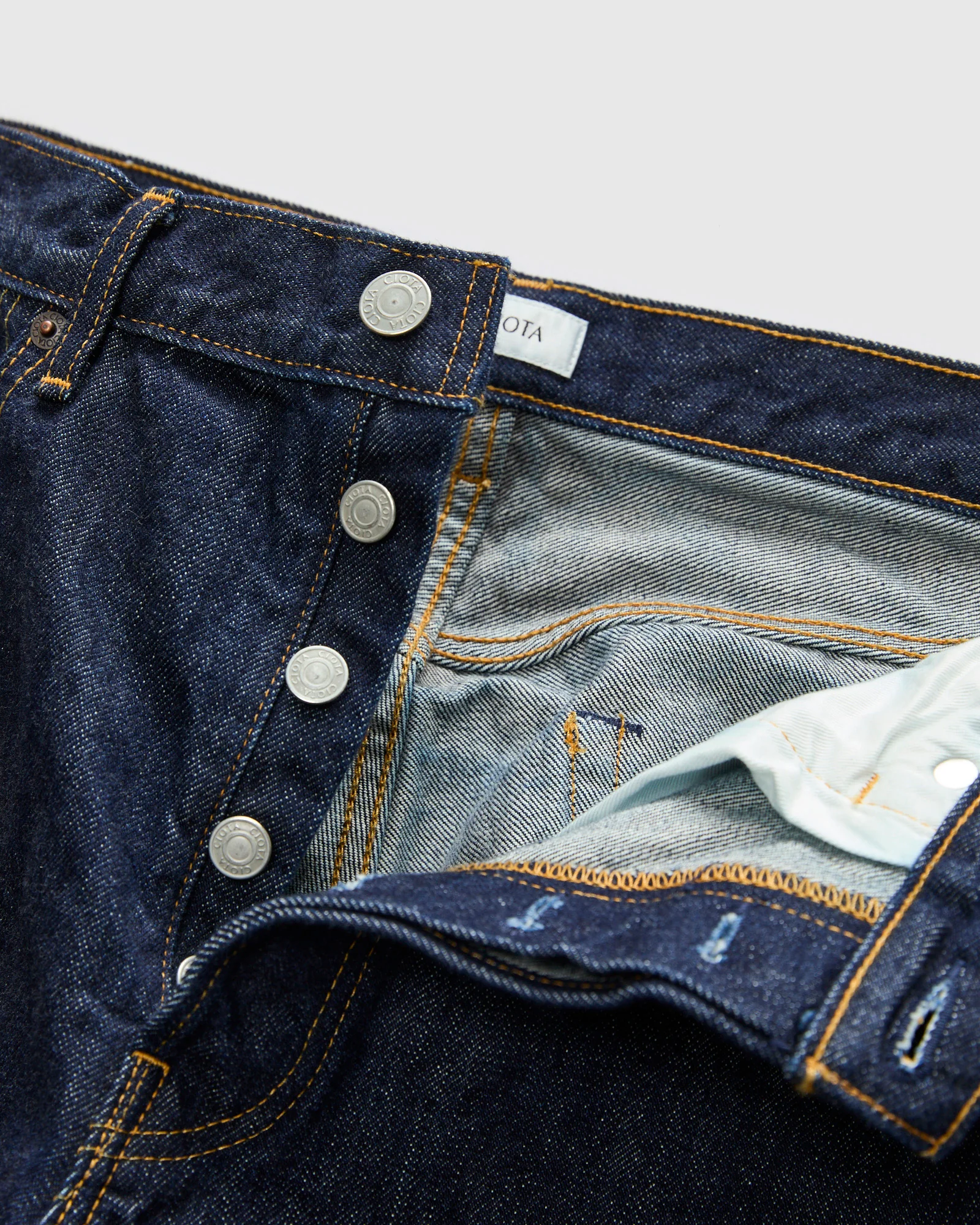Straight 5 Pocket Selvedge Denim Pants in Indigo - Image 6
