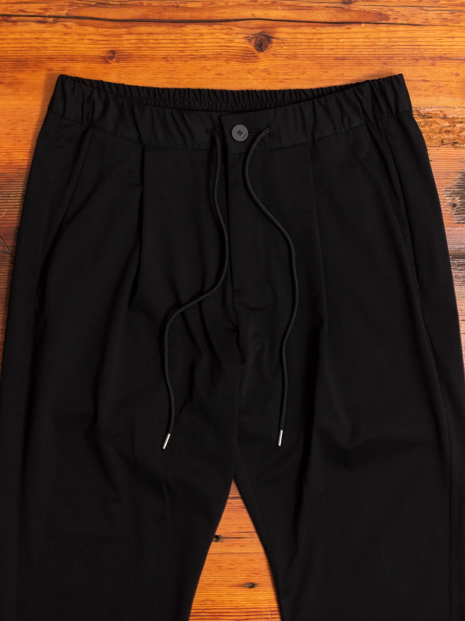 Stretch Pleated Easy Pants in Black - Image 3
