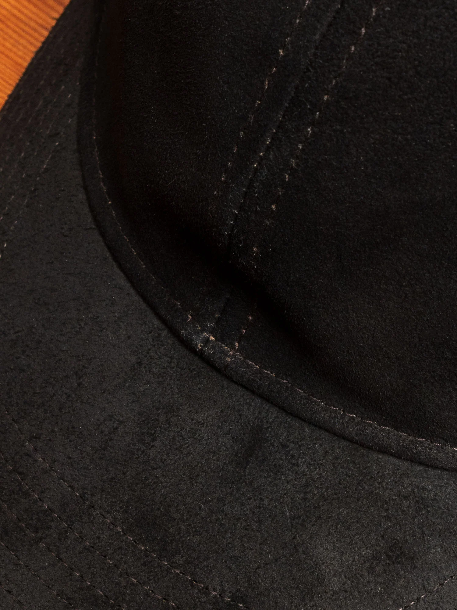 Suede Baseball Cap in Black - Image 3