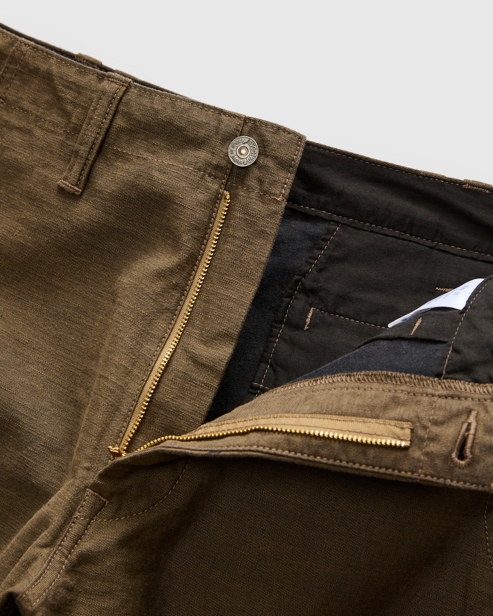 Sulfur Dye Work Trousers in Khaki Black - Image 7