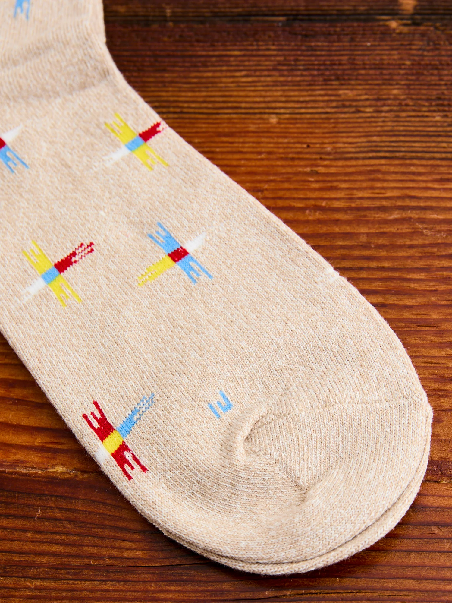 Sun Cross Crew Sock in Beige - Image 3