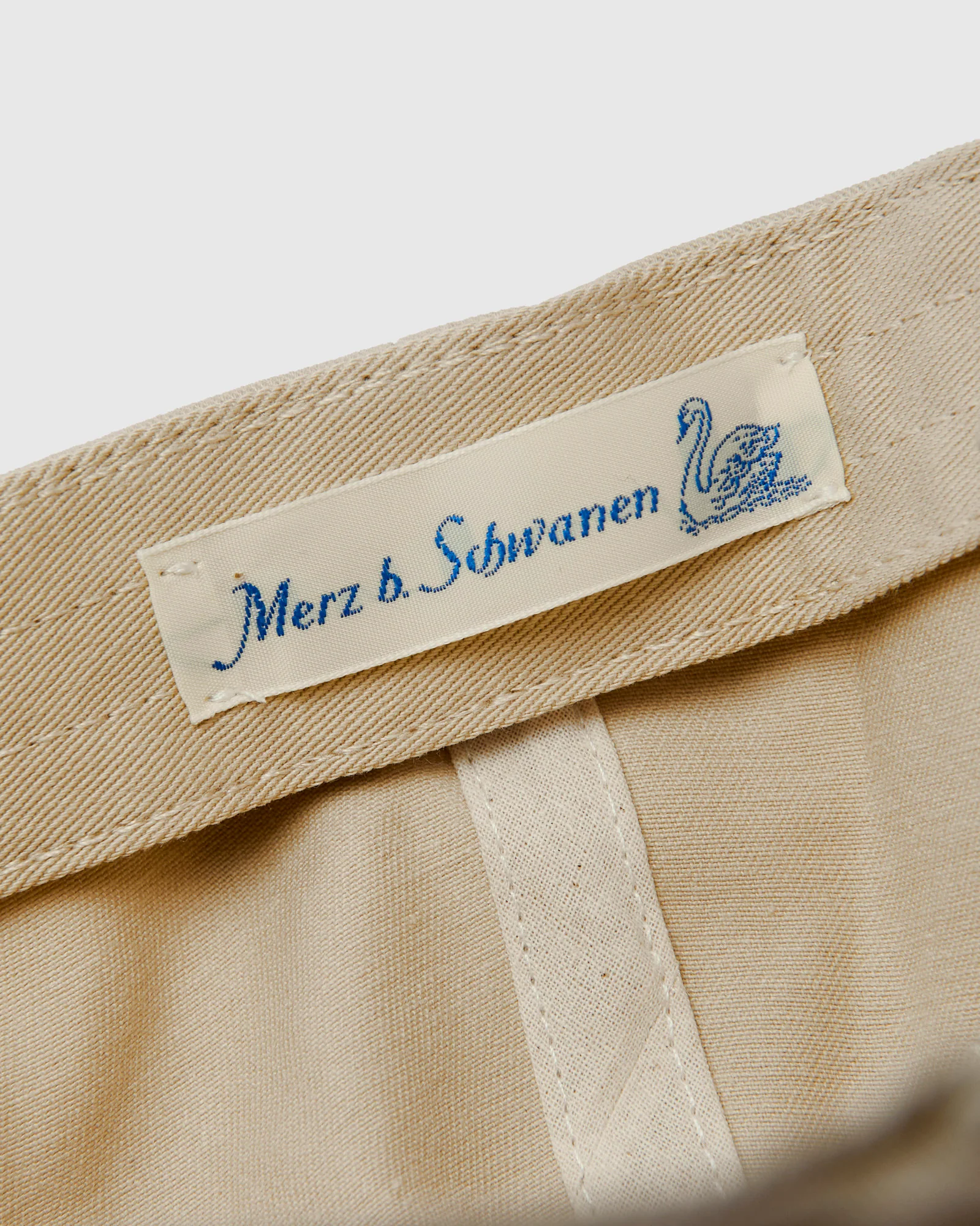 Swan Logo Gabardine Cap in Light Khaki - Image 6