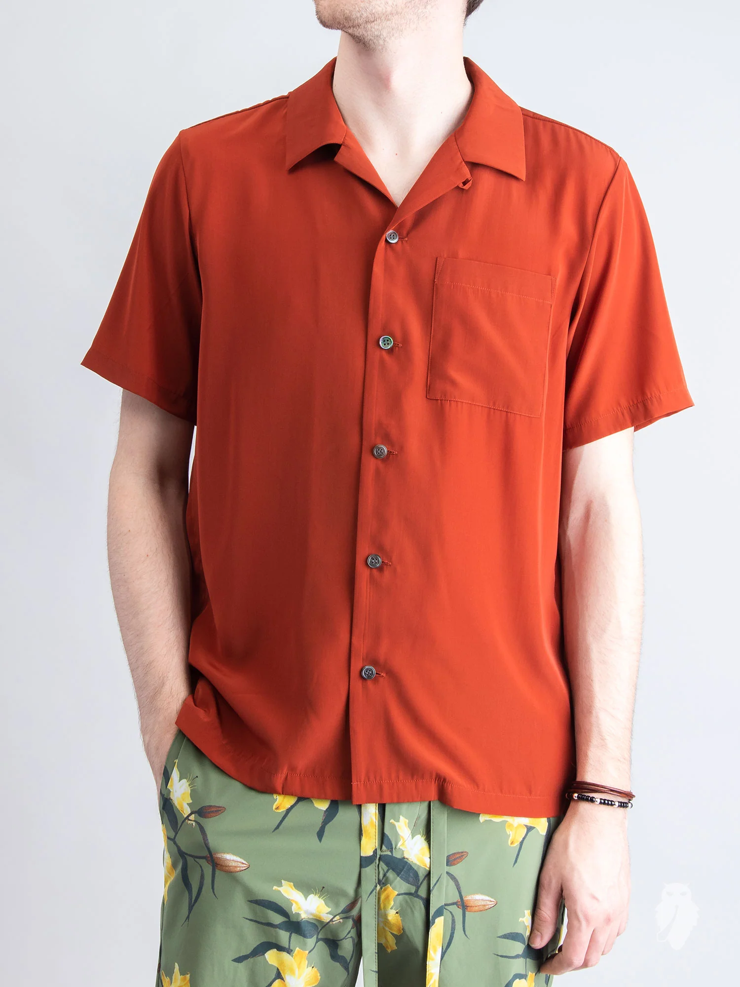 Tailored Hawaiian Shirt in Luminous Orange - Image 2
