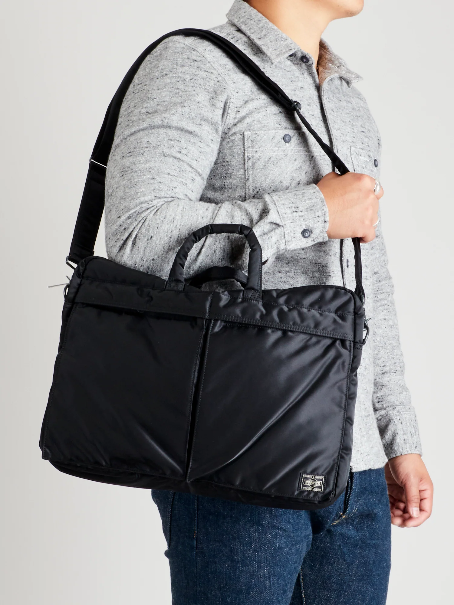 "Tanker" 2-Way Briefcase in Black - Image 2