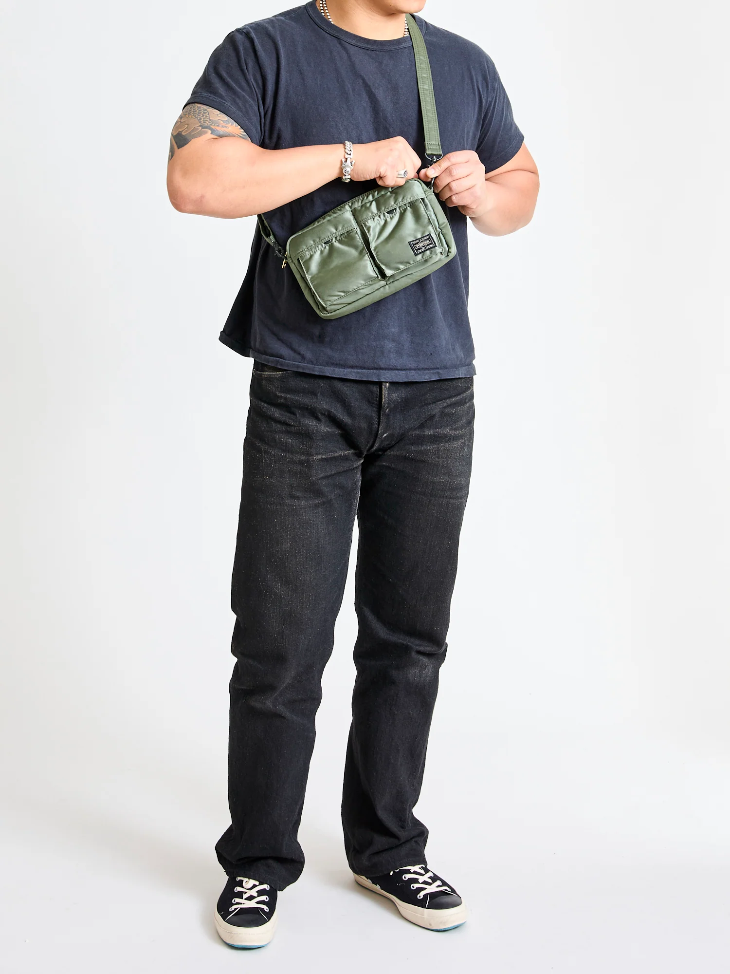 "Tanker" Shoulder Bag (S) in Sage Green - Image 13