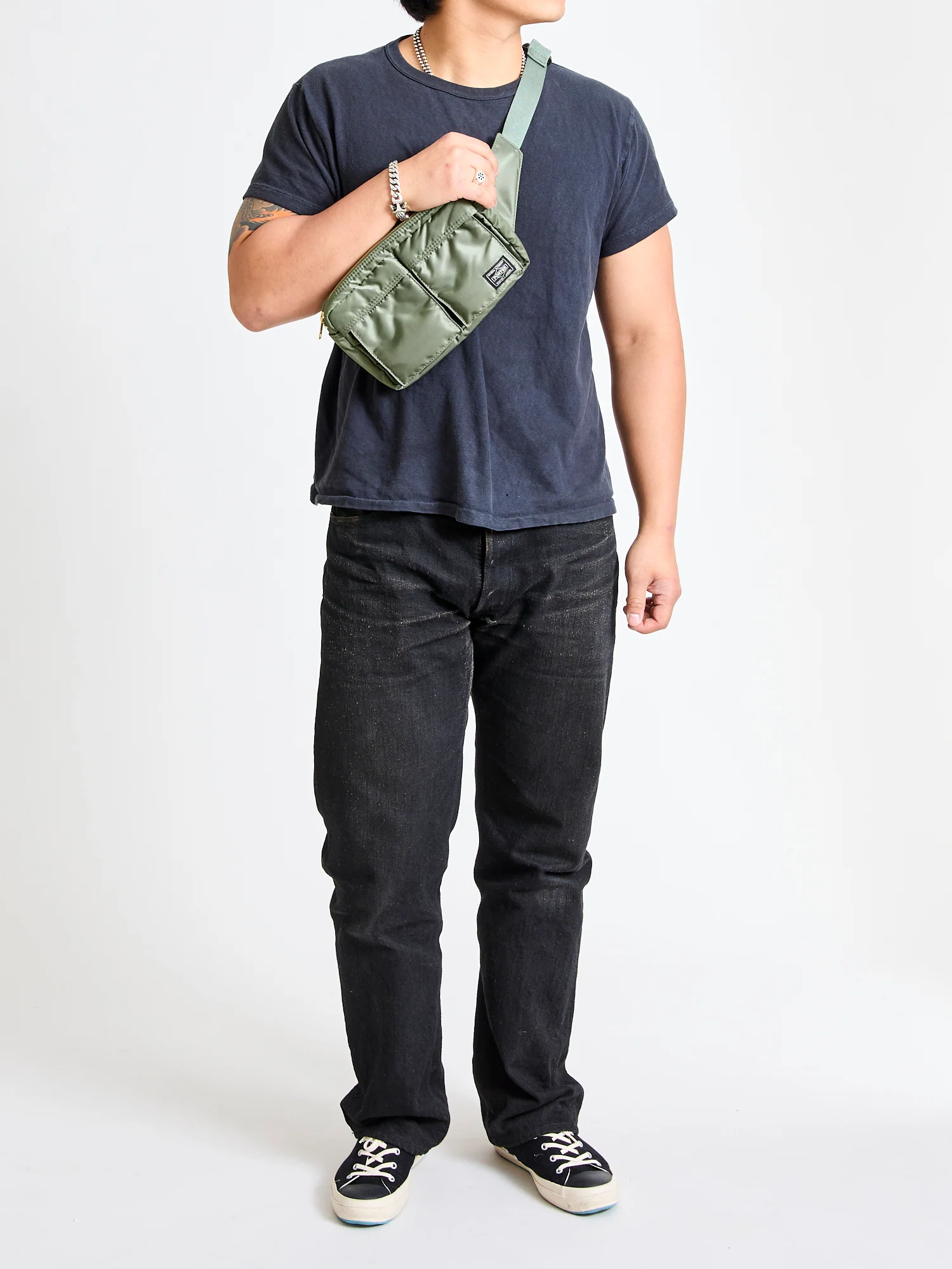 "Tanker" Waist Bag in Sage Green - Image 12