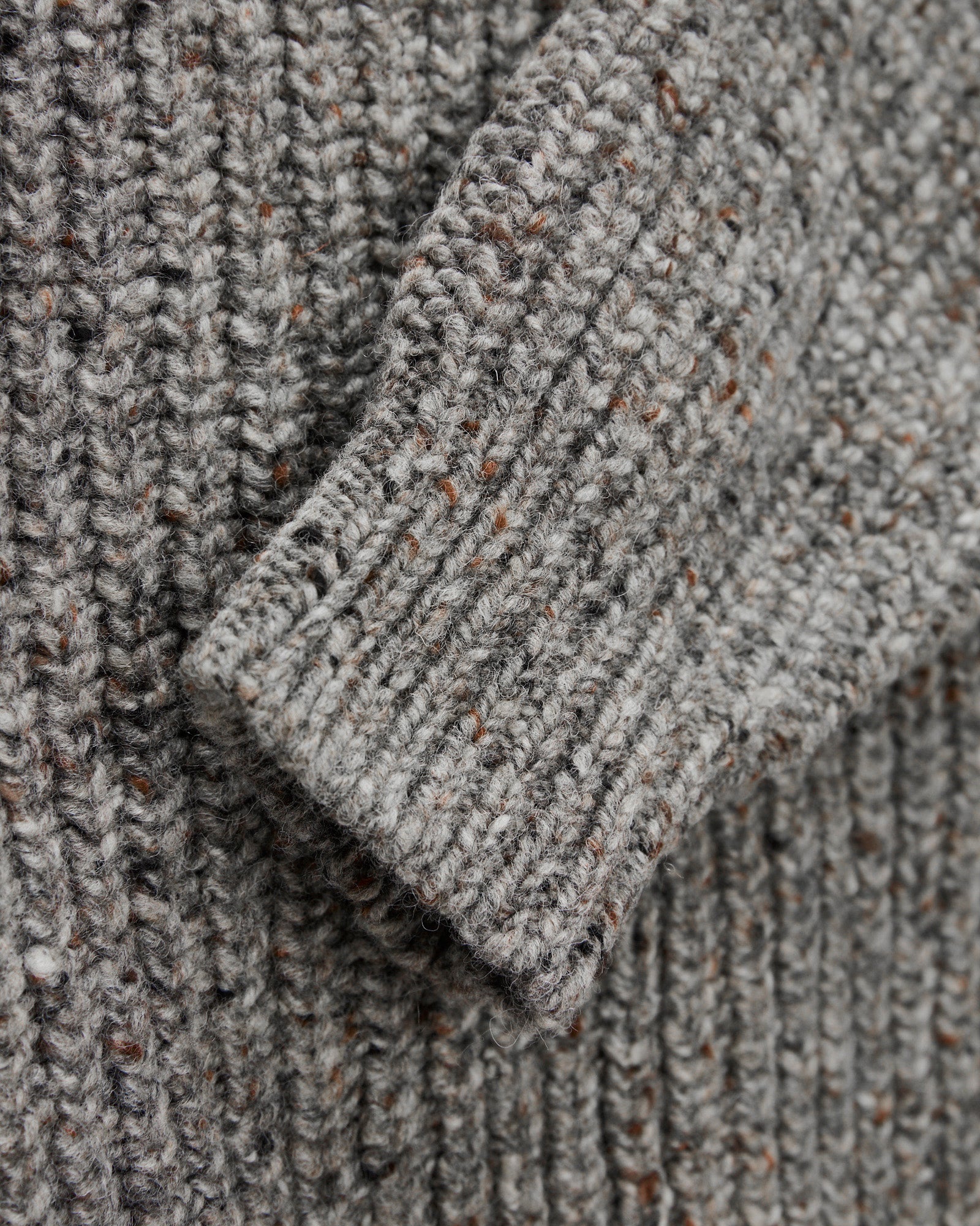 "Taste Of The Future" Wool Knit Sweater in Greymix - Image 6