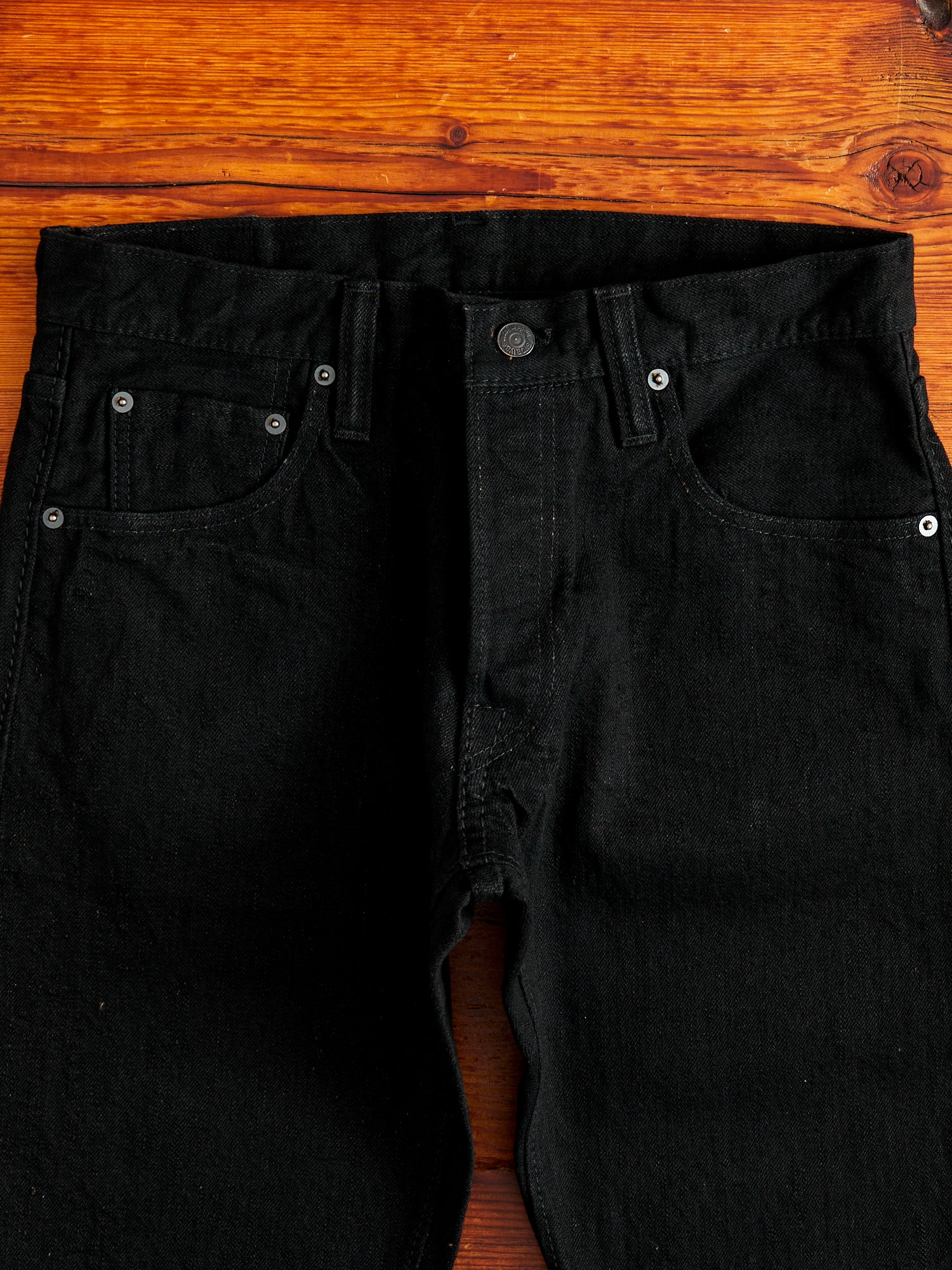 TCD-005-BK "Teacore Black" 14oz Rinsed Black Selvedge Denim - Slim Straight Fit - Image 4