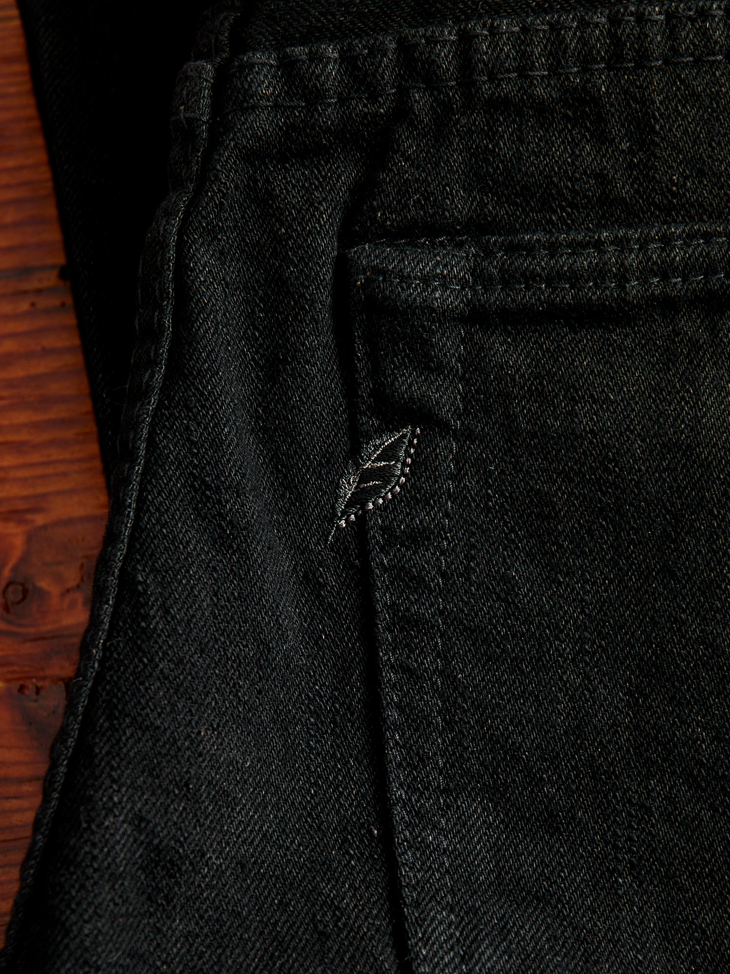 TCD-019-BK "Teacore Black" 14oz Rinsed Black Selvedge Denim - Relaxed Tapered Fit - Image 11
