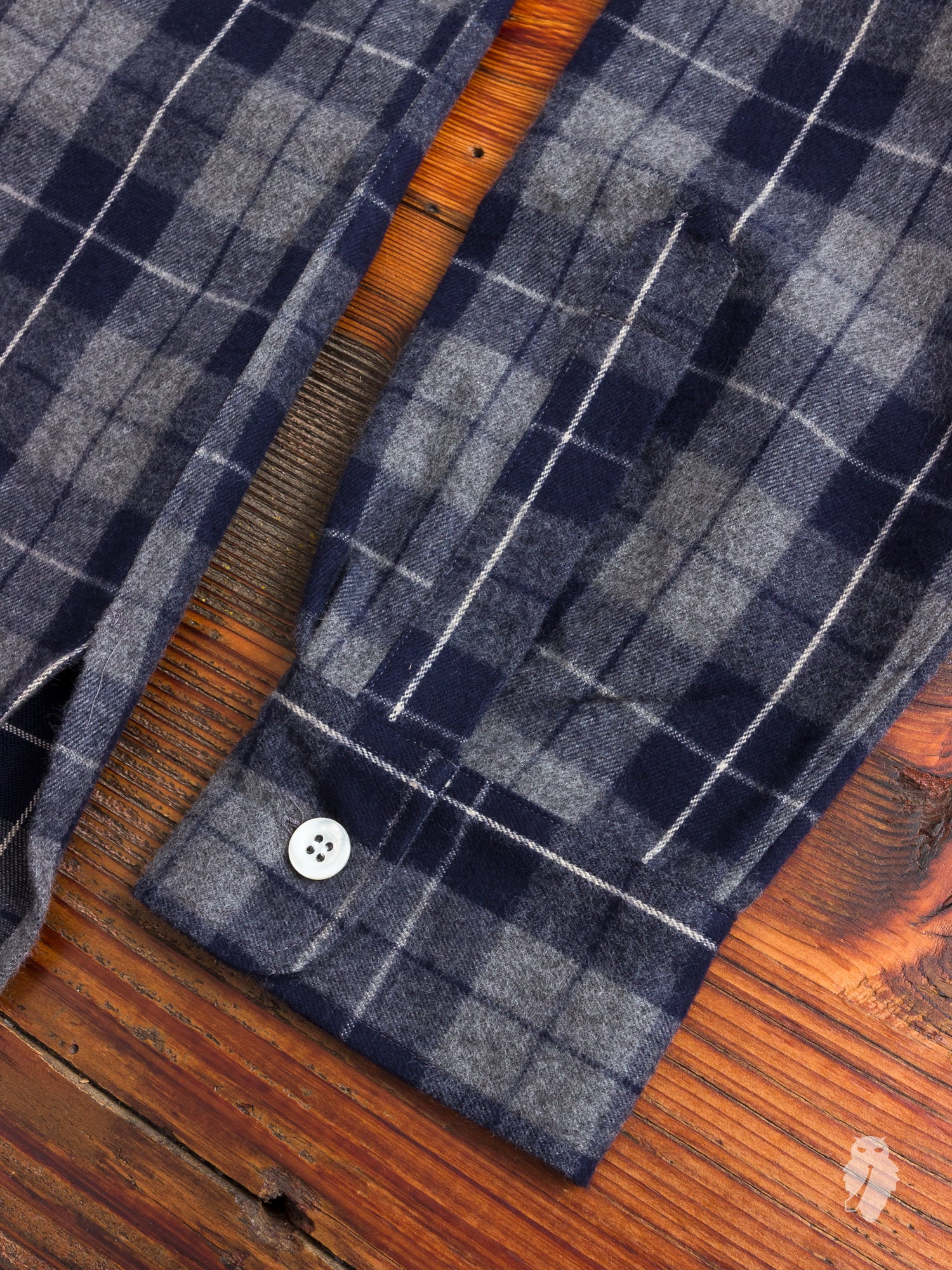 "Ted" Shaggy Flannel Shirt in Navy - Image 6