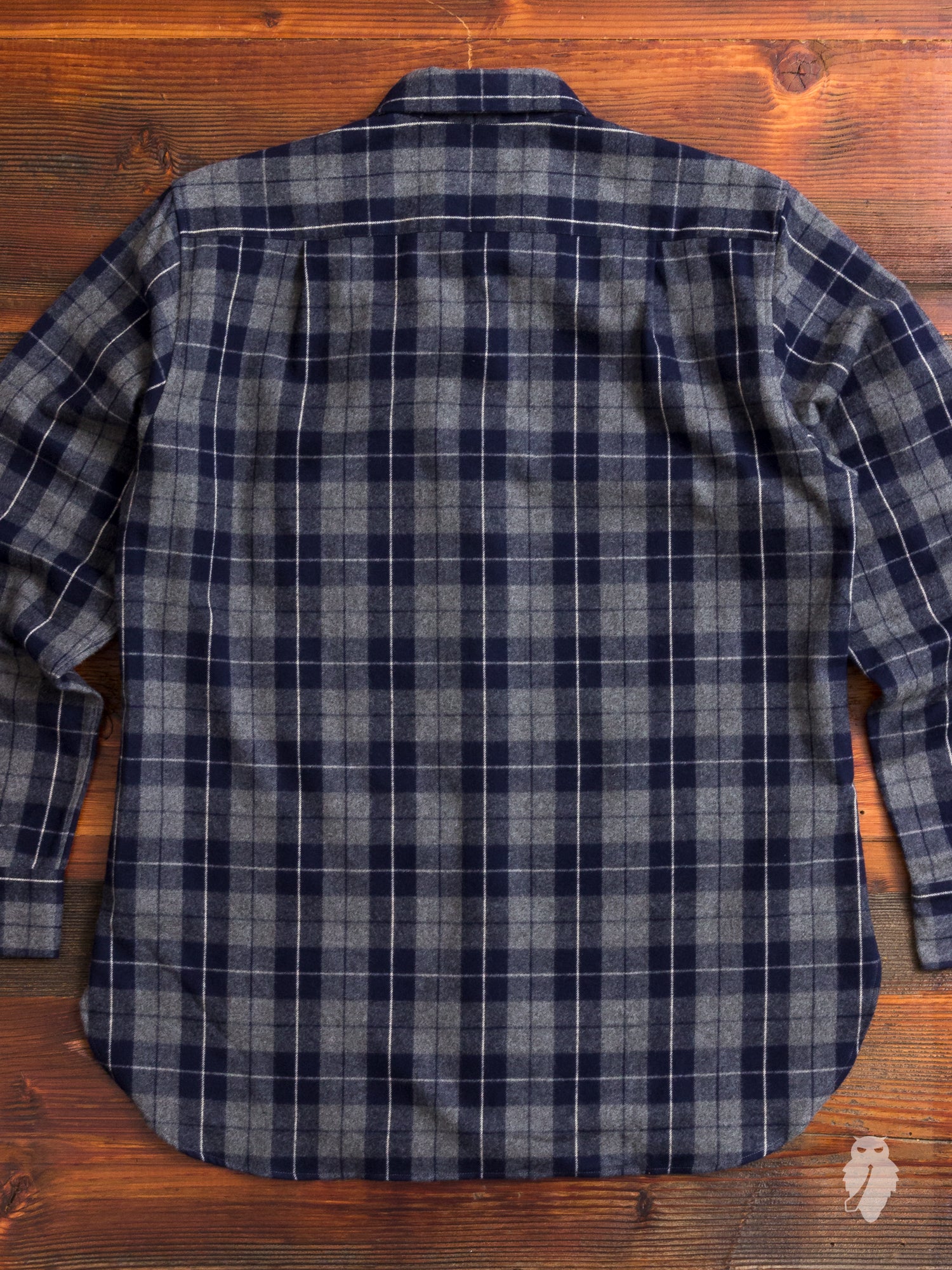 "Ted" Shaggy Flannel Shirt in Navy - Image 8