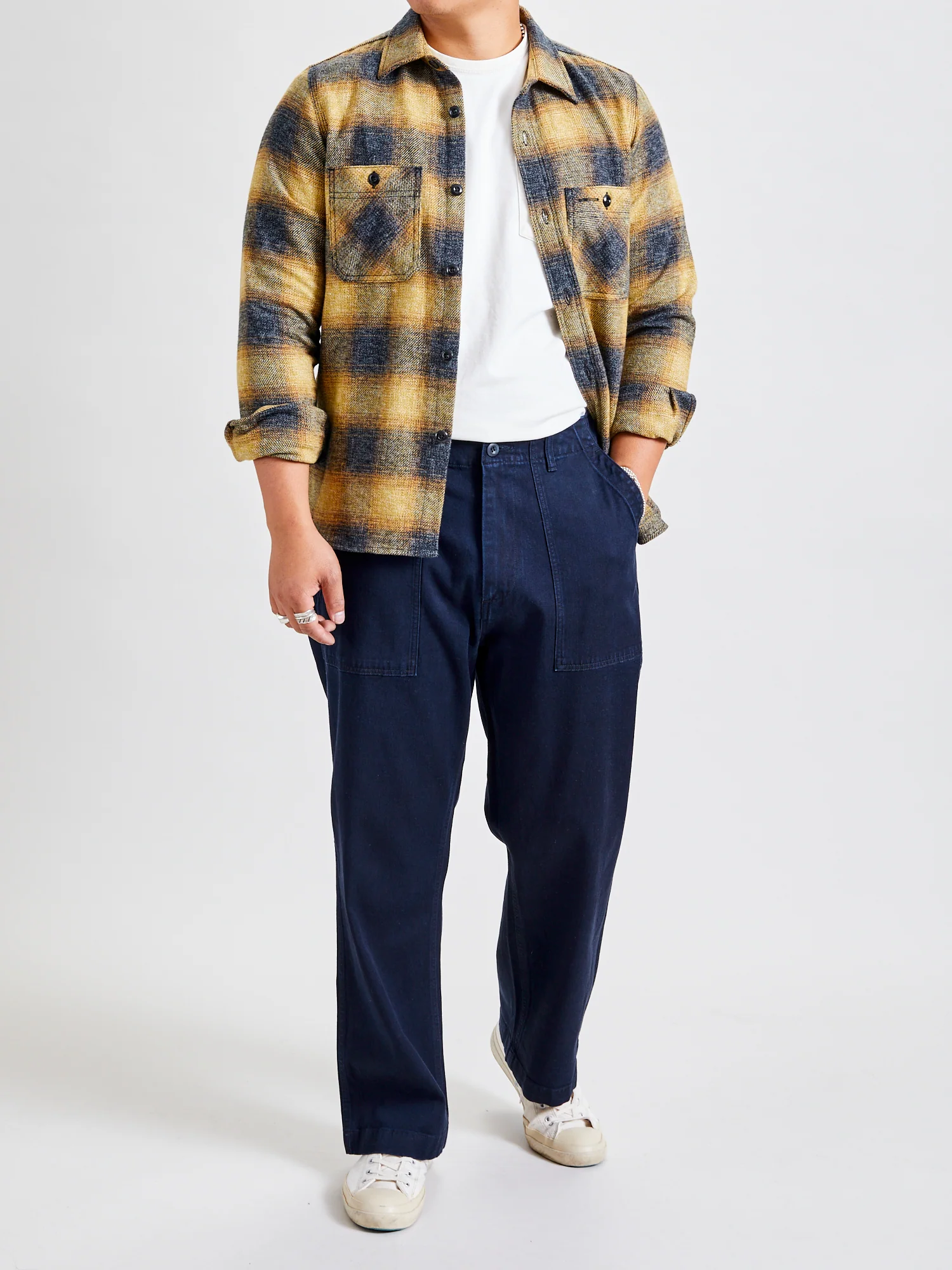 Tencel Twill Fatigue Pants in Indigo - Image 13