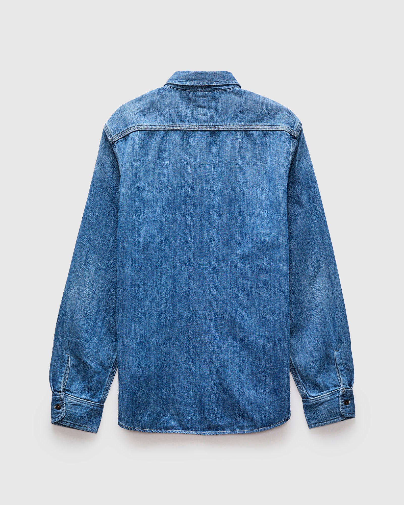 The Brace Long Sleeve Shirt in Washed Indigo - Image 2