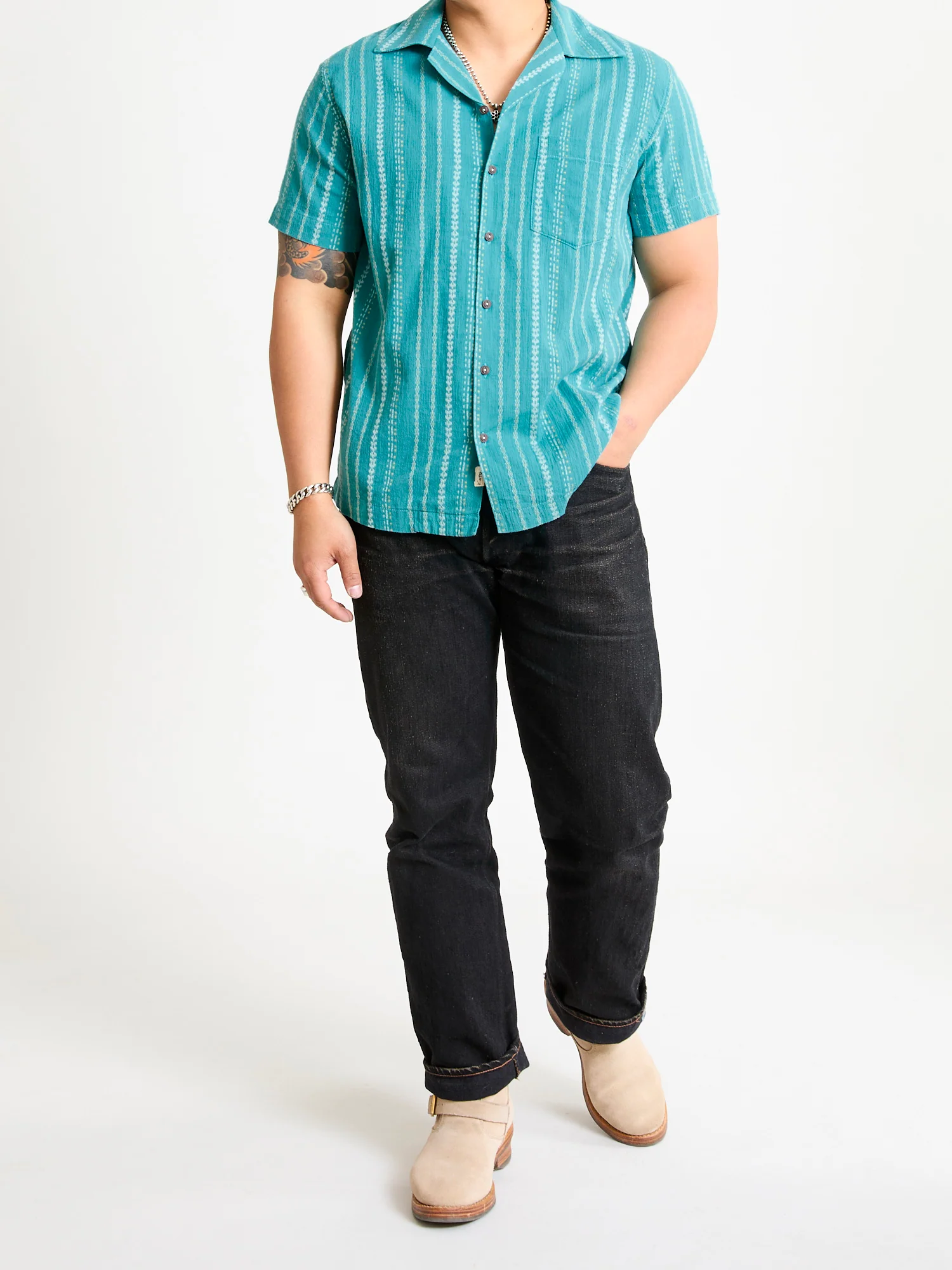 The Wrench Short Sleeve Shirt in Summer Turquoise - Image 11