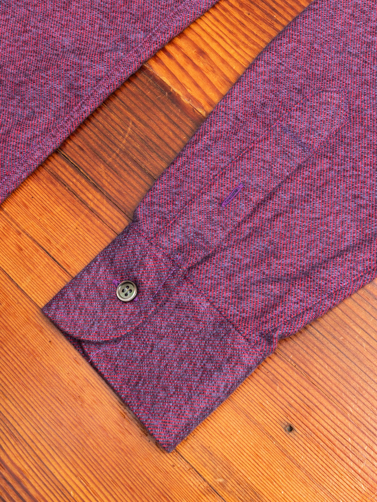 Twill Flannel Button-Down Shirt in Magenta - Image 5