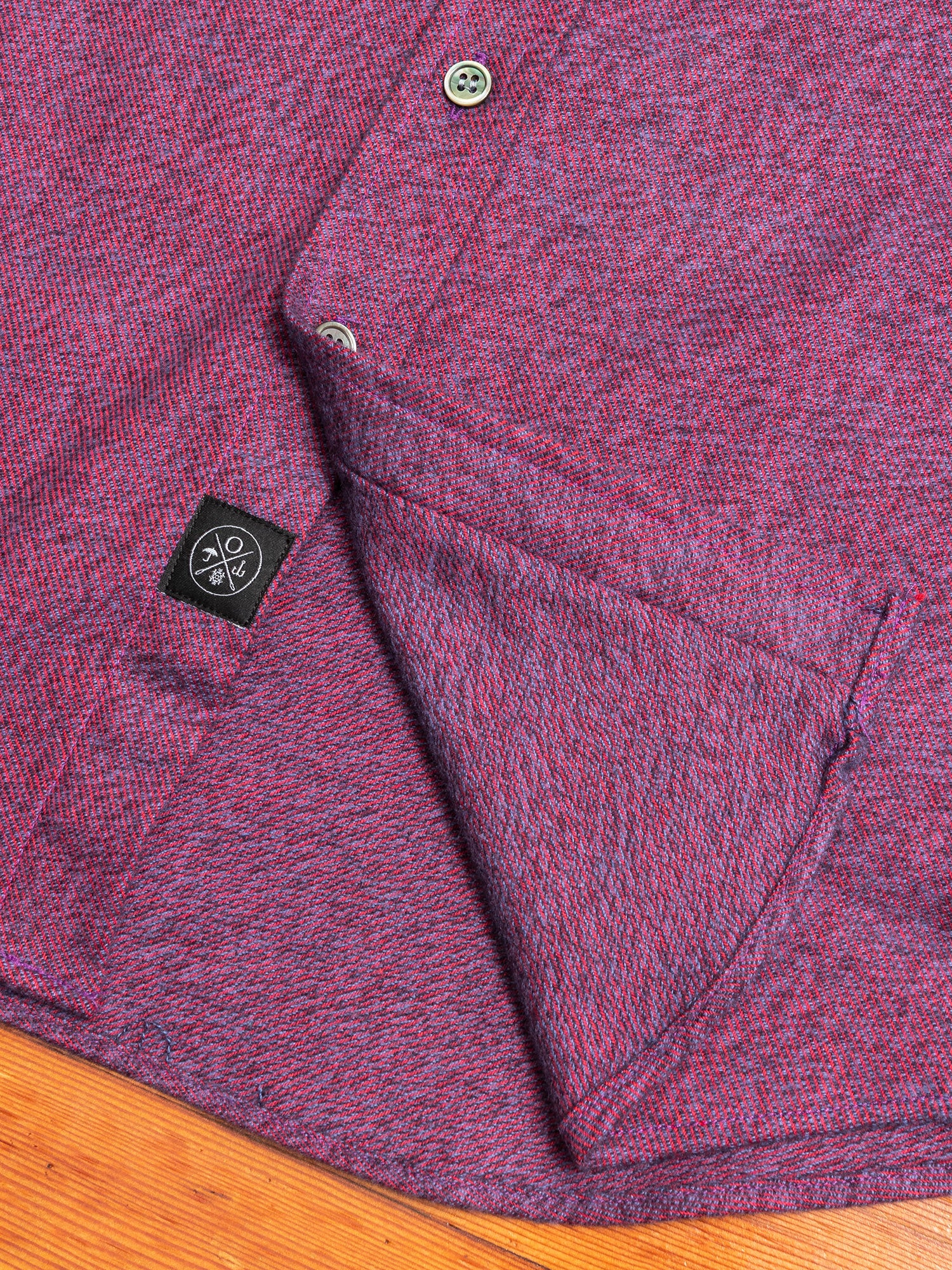 Twill Flannel Button-Down Shirt in Magenta - Image 6