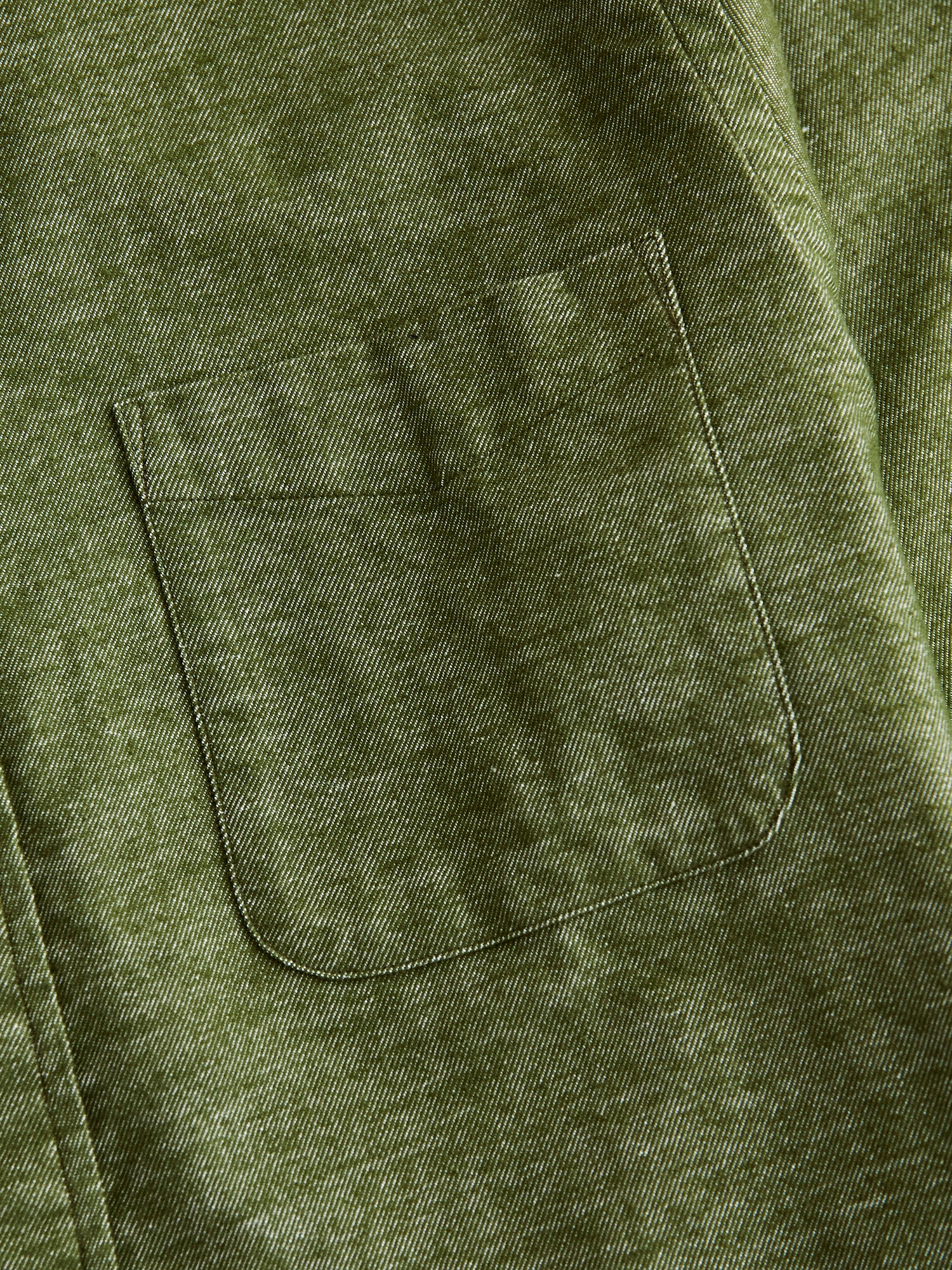 Twill Flannel Button-Down Shirt in Olive - Image 4