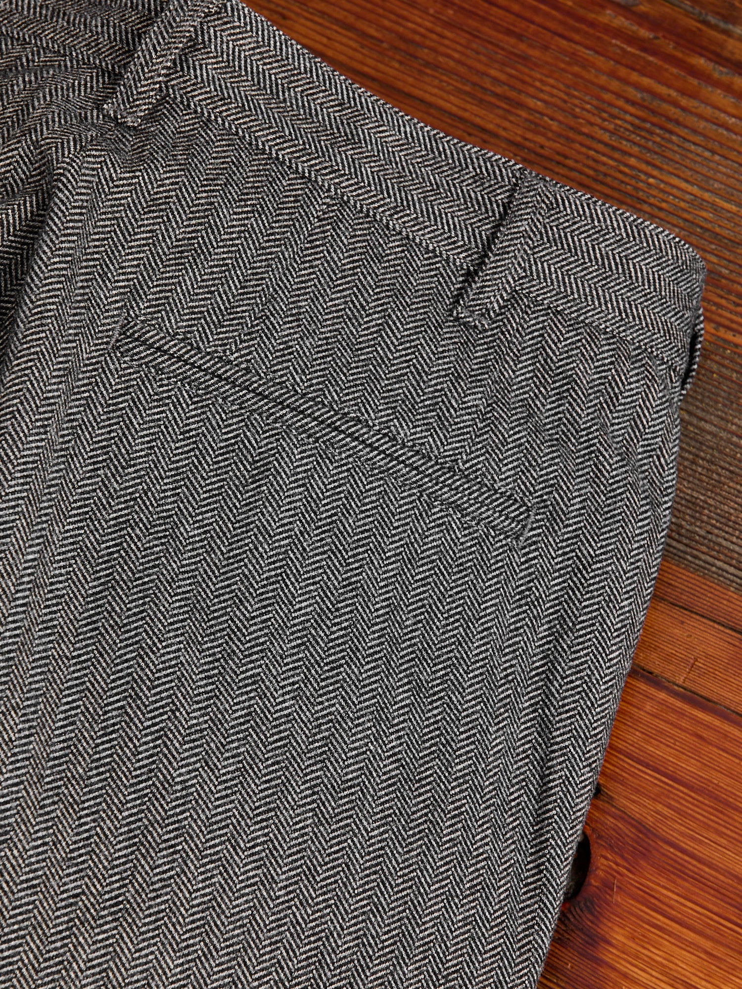 Two-Pleat Suit Trousers in White Herringbone - Image 6