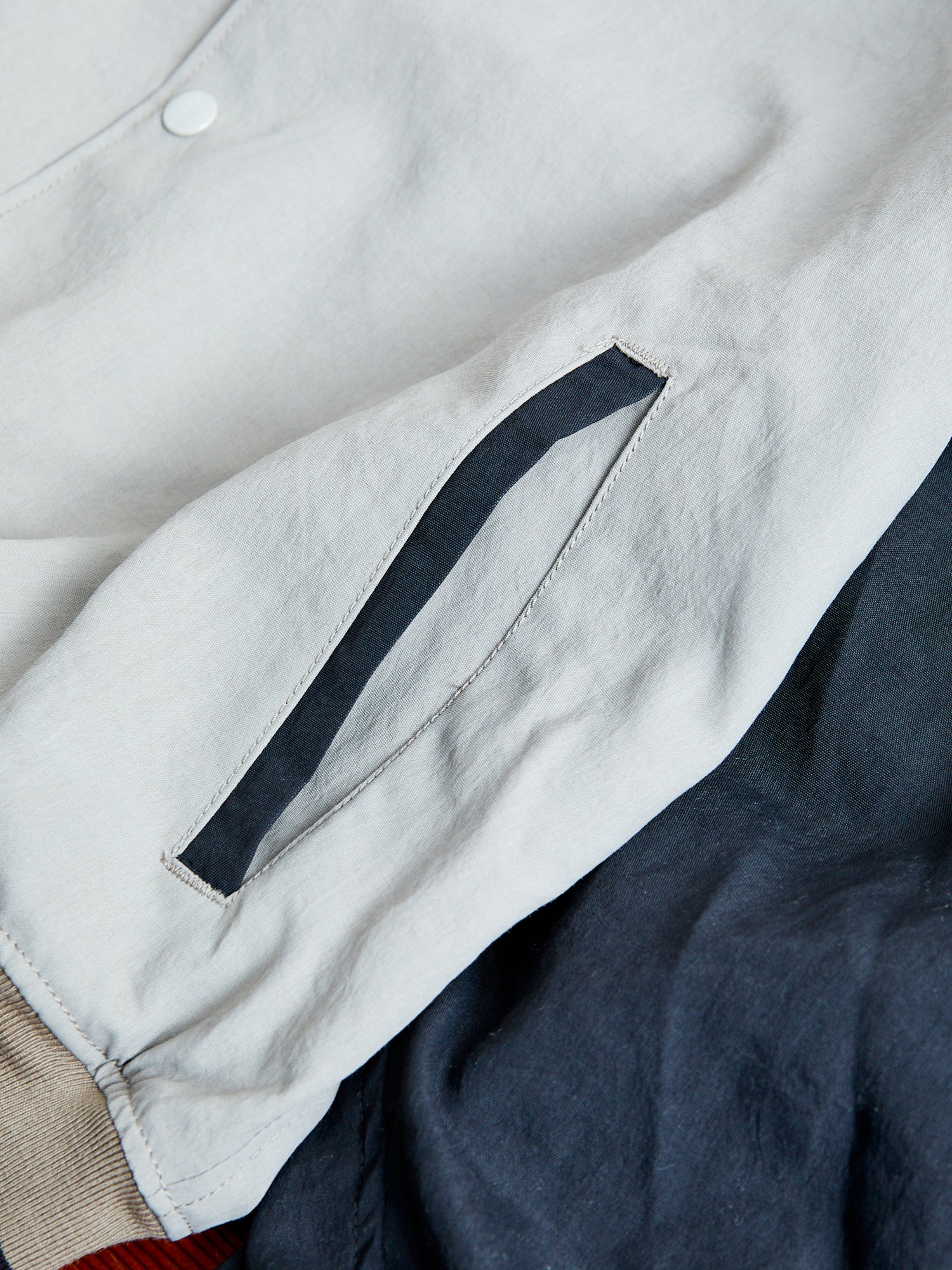 Two-Tone Baseball Jacket in Greige - Image 7