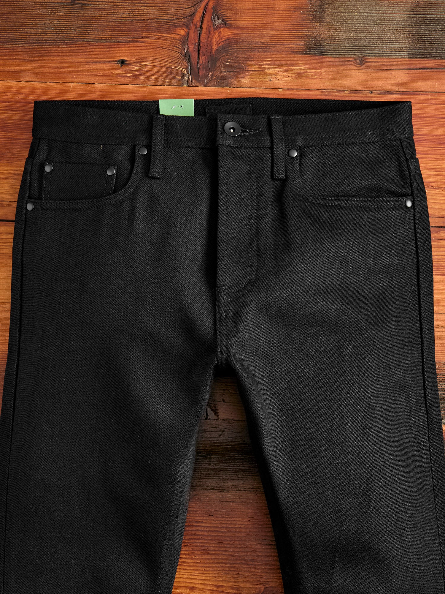 UB242 Heavyweight Solid Black 21oz Selvedge Denim - Tapered Fit - Image 6
