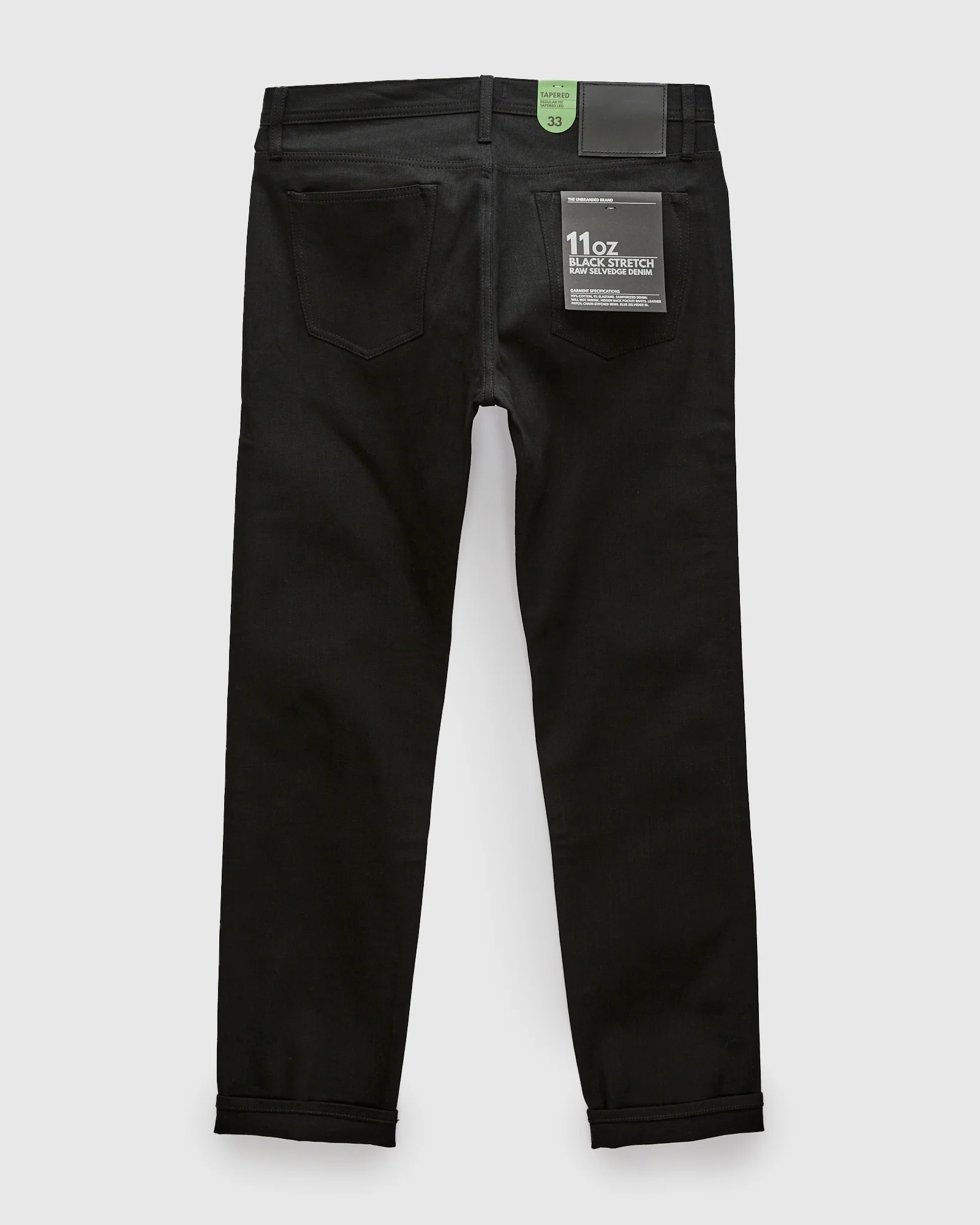 UB244 11oz Black Stretch Selvedge - Tapered Fit - Image 3