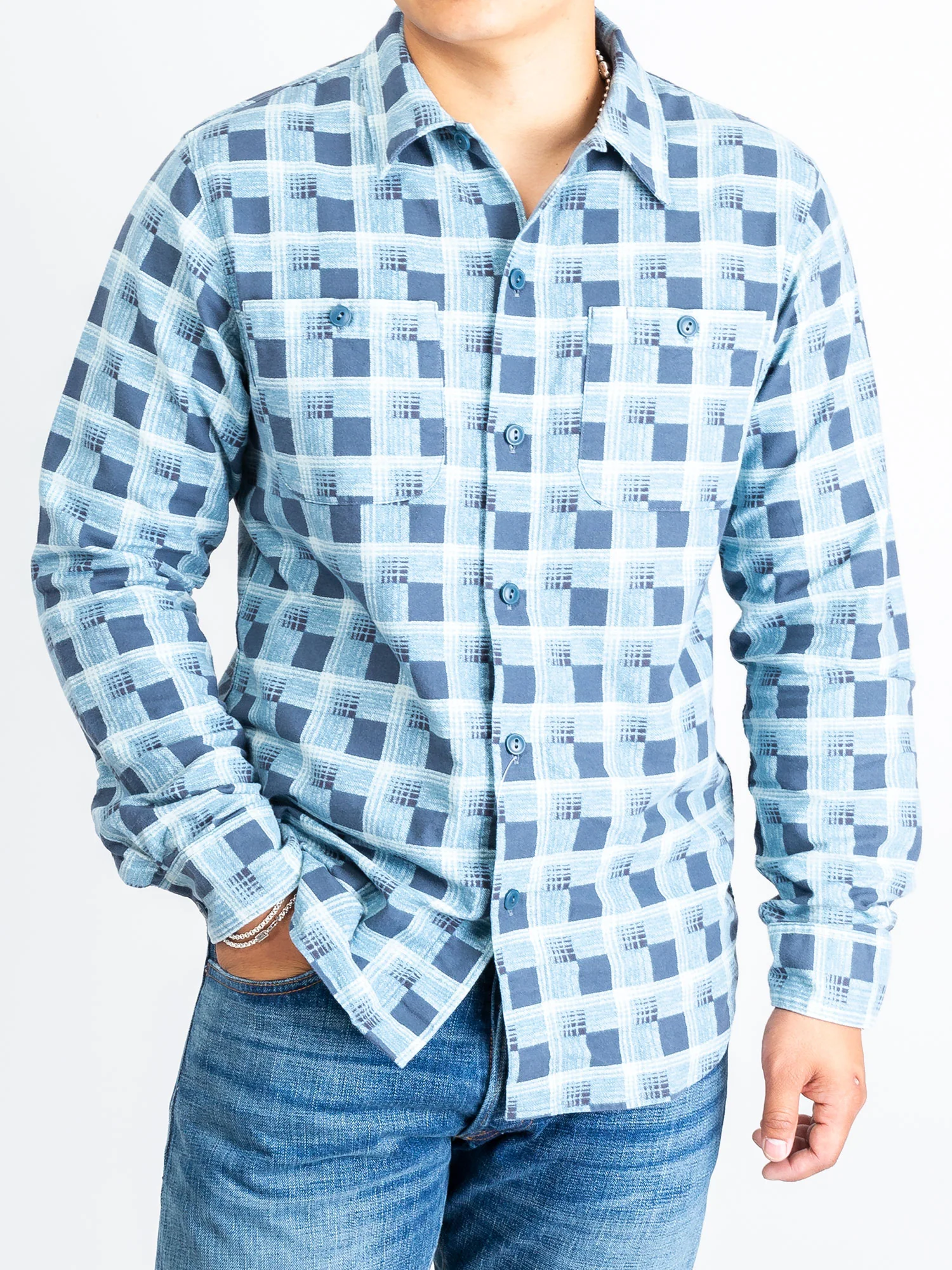 Universal Camp Shirt in Blue/Blue - Image 2