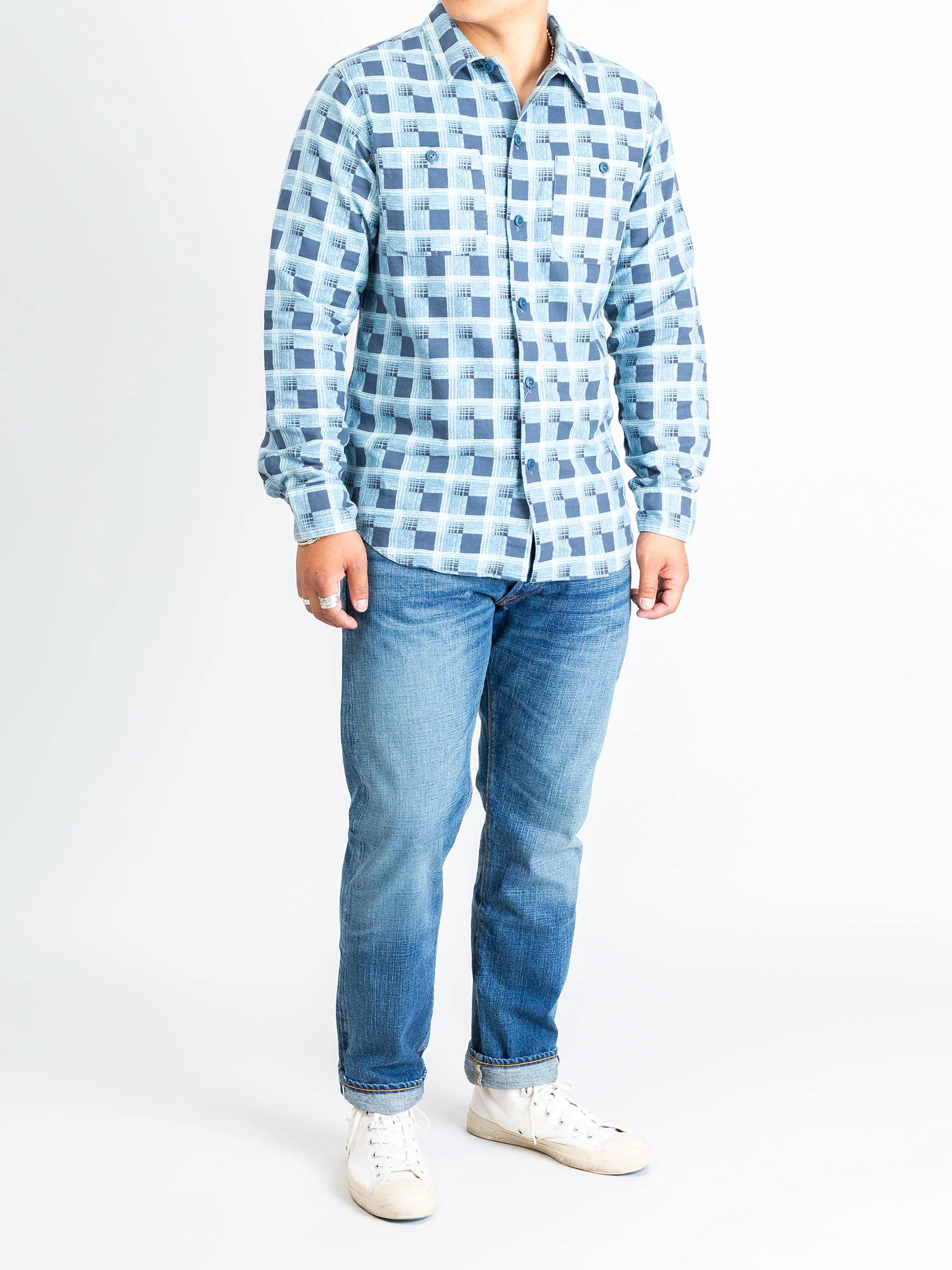 Universal Camp Shirt in Blue/Blue - Image 8
