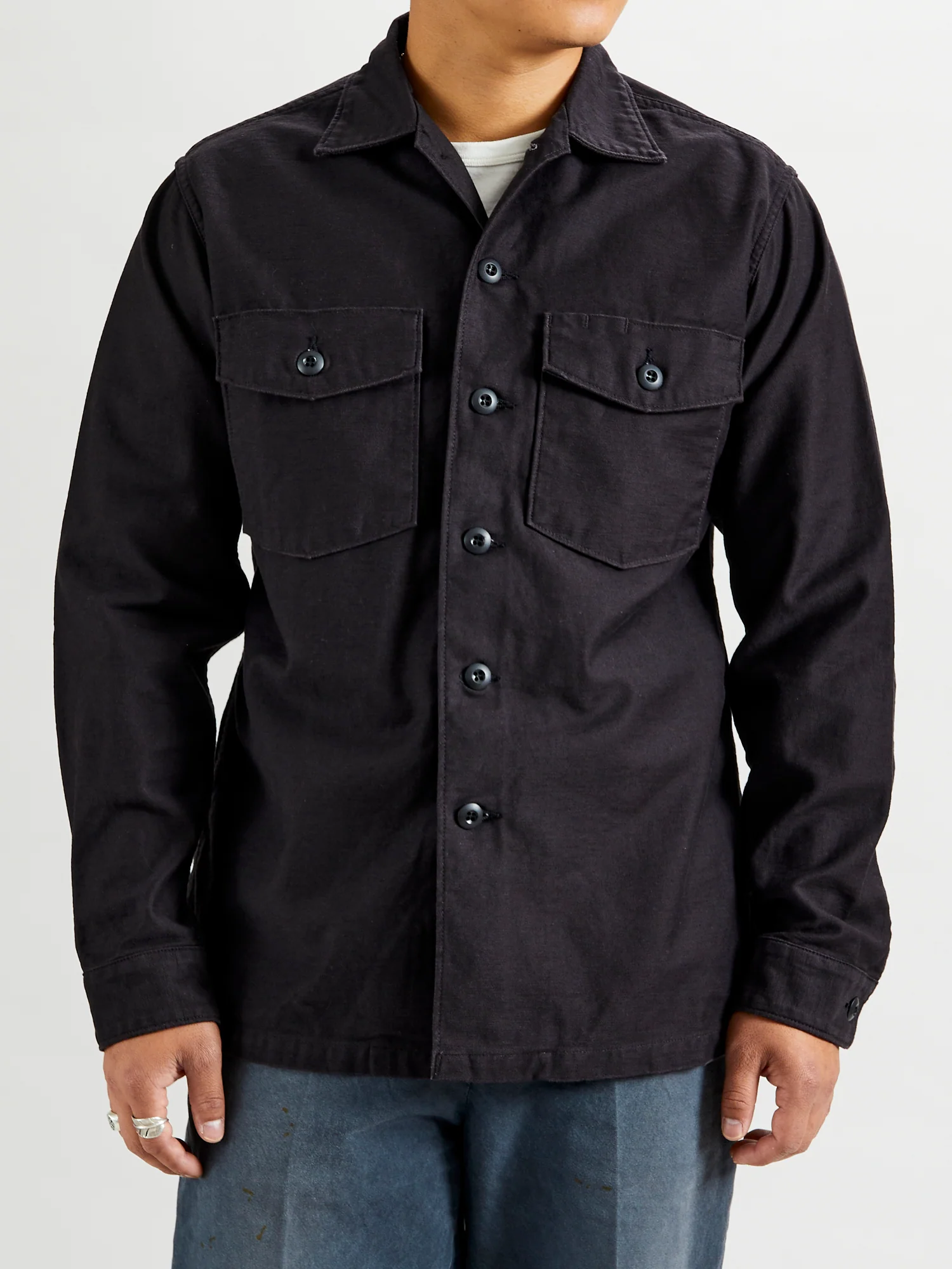 US Army Fatigue Shirt in Black Stone - Image 2