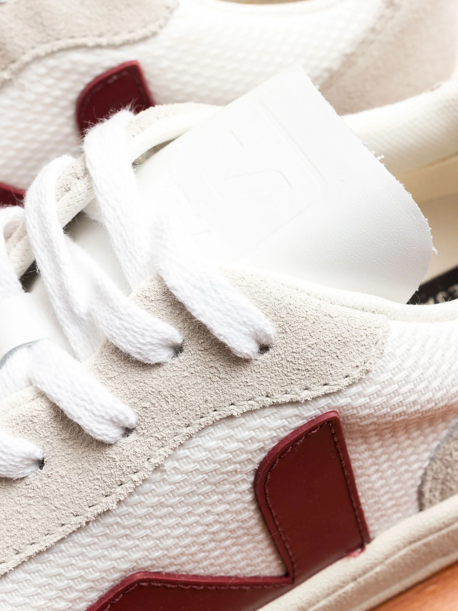 V-10 B-Mesh Sneaker in White Natural Marsala - Image 4