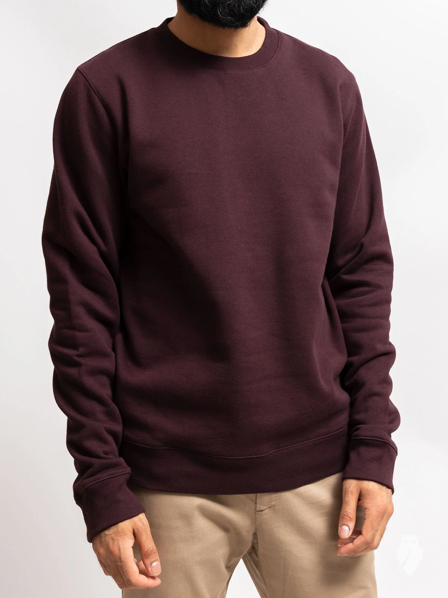Vagn Crewneck Sweater in Eggplant Brown - Image 2