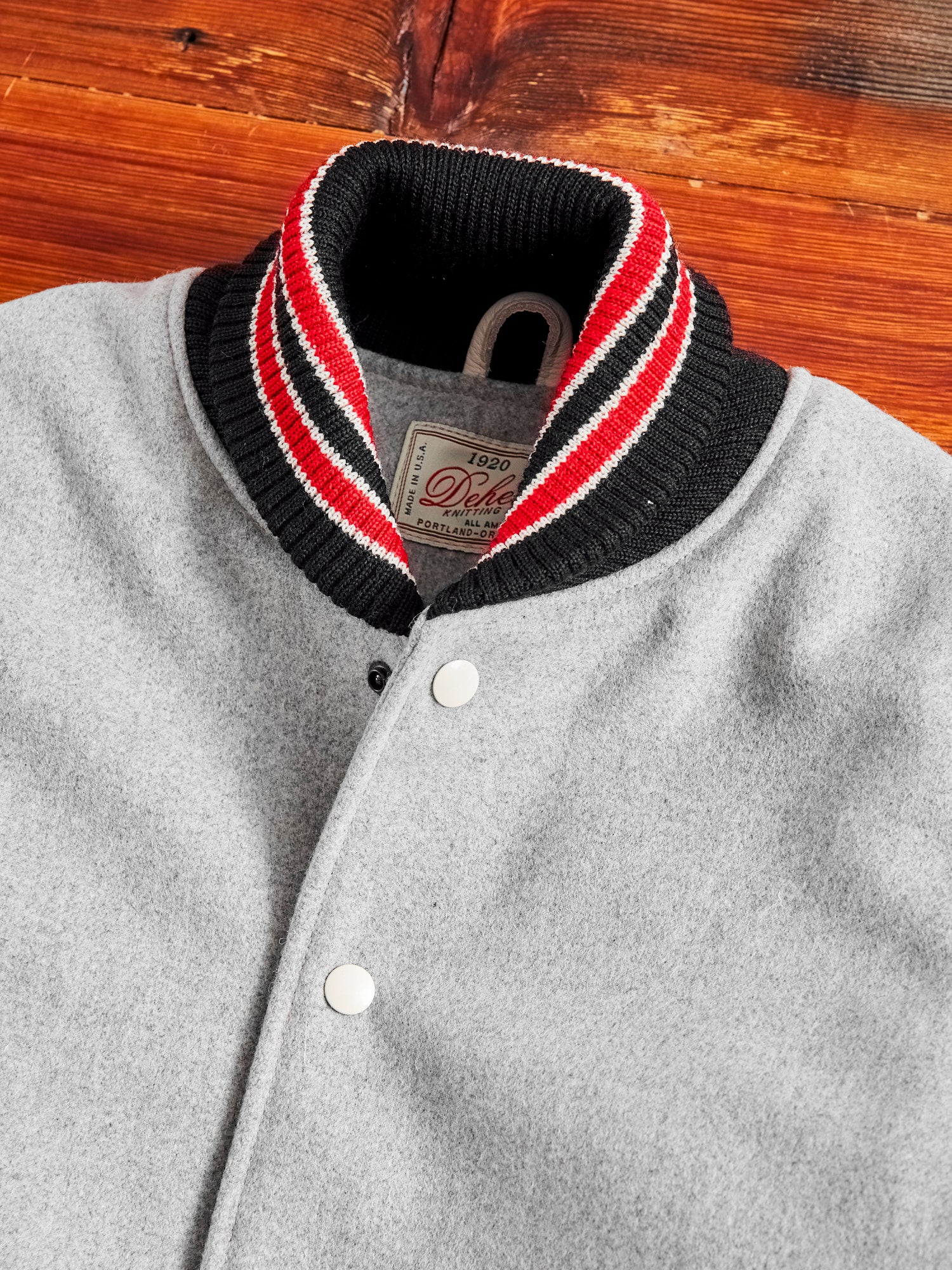 Varsity Jacket in Light Oxford Milk - Image 3